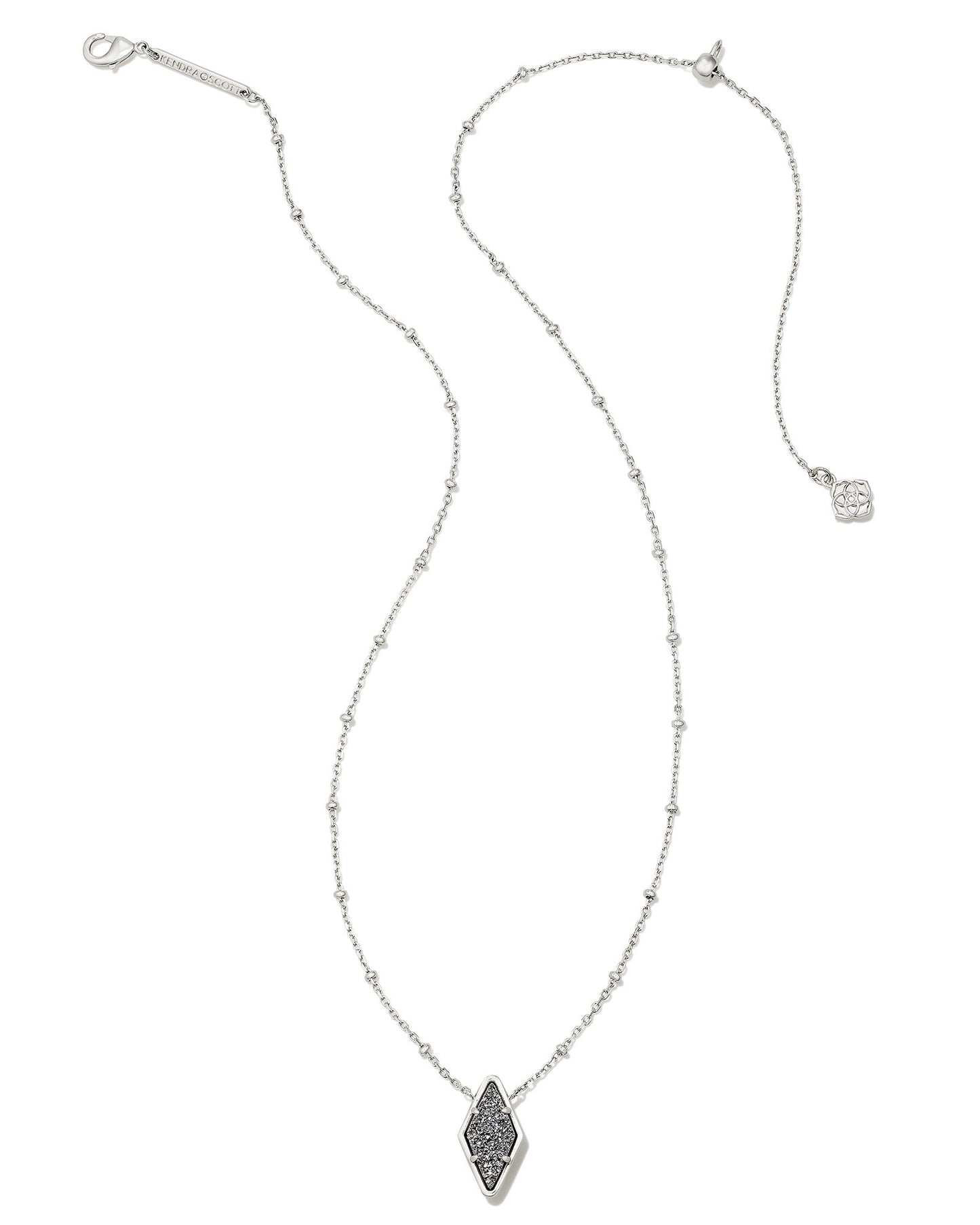 Kinsley Pendant Necklace | Silver & Platinum Drusy