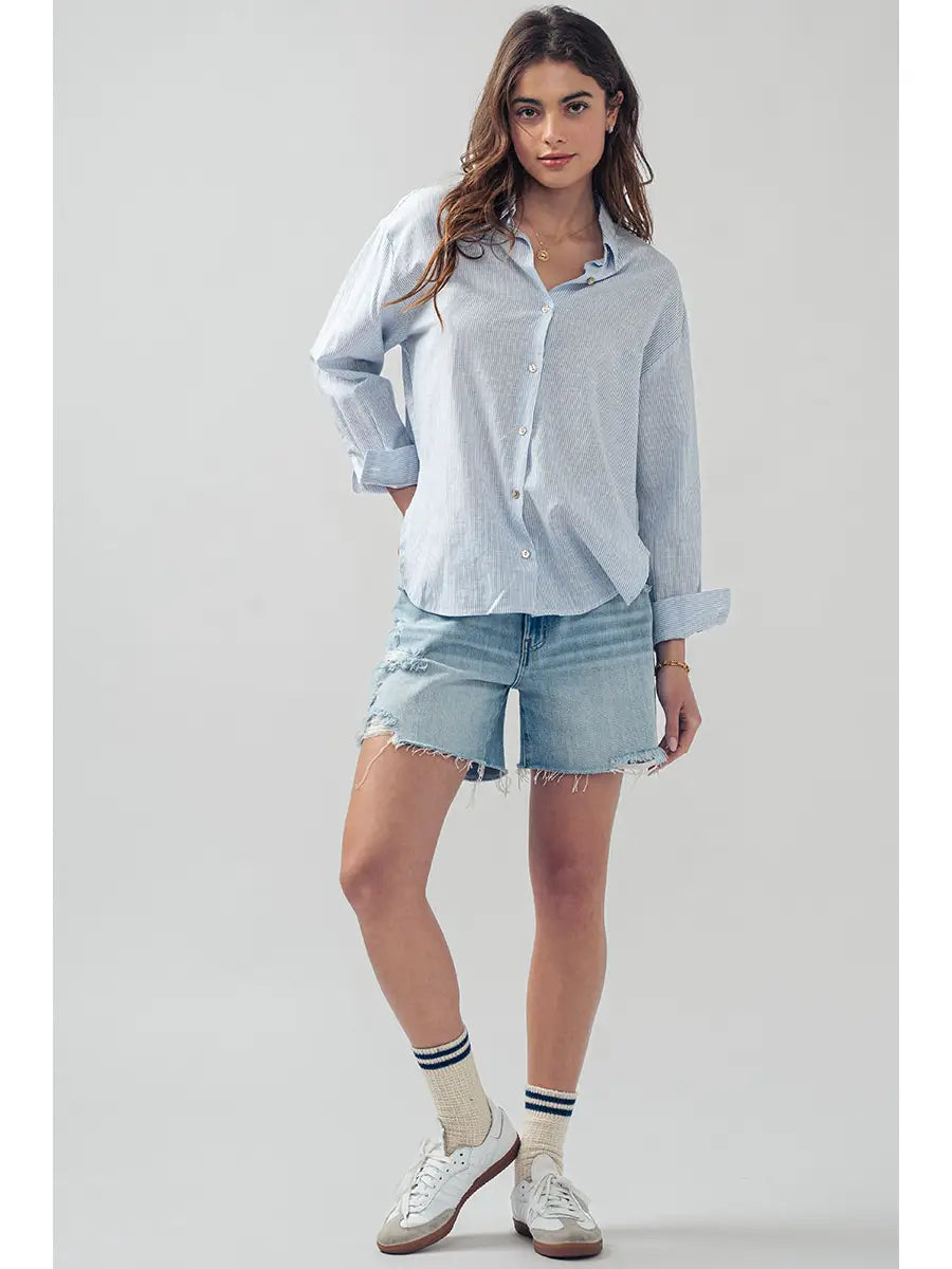 Lightweight Pinstripe Button Down Shirt
