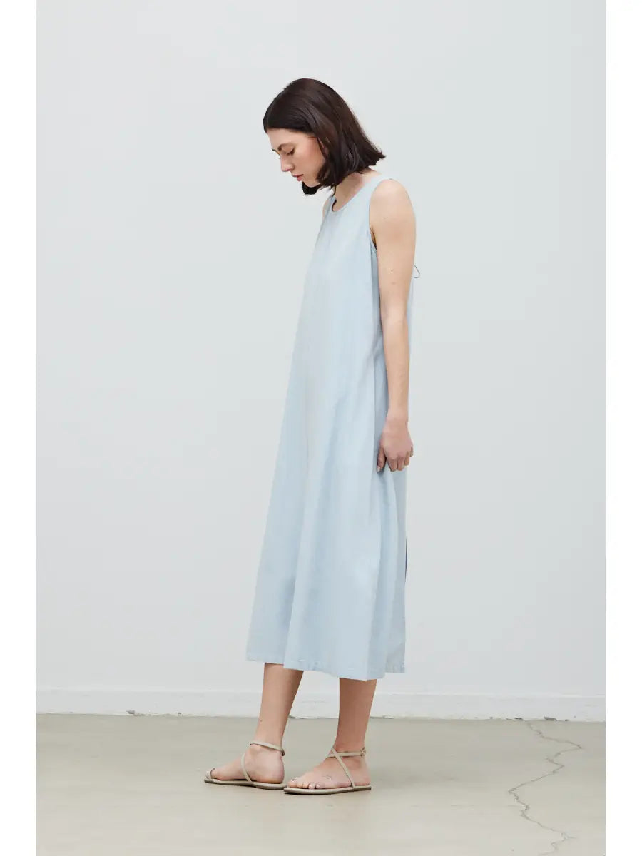 Washed Twill Tie Back Dress