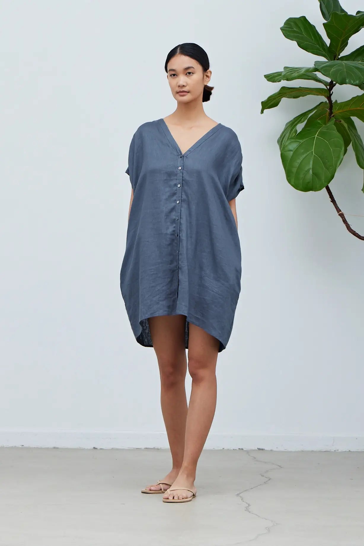 Boxy Linen Mini Dress