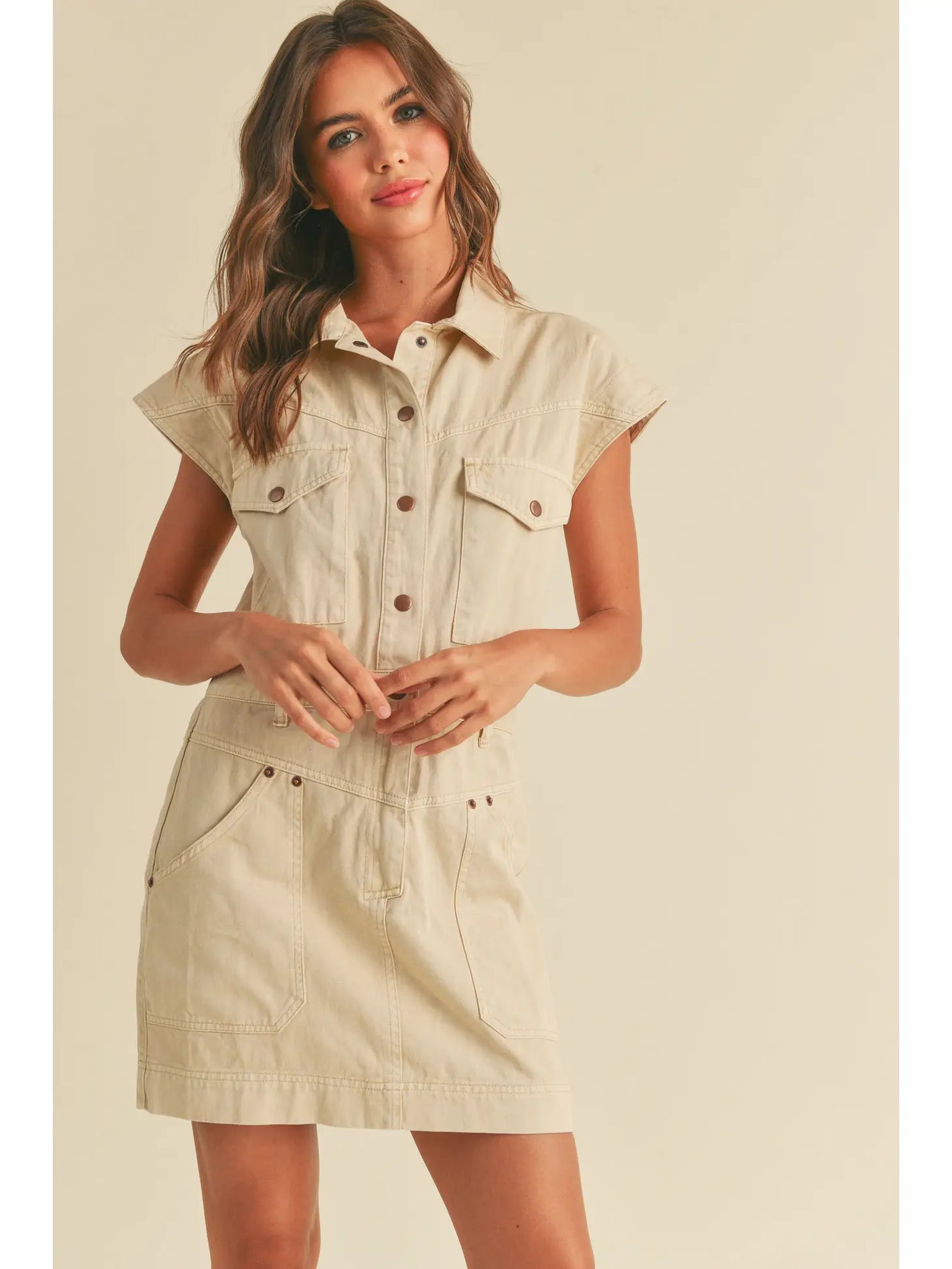 Washed Cotton Buttondown Dress