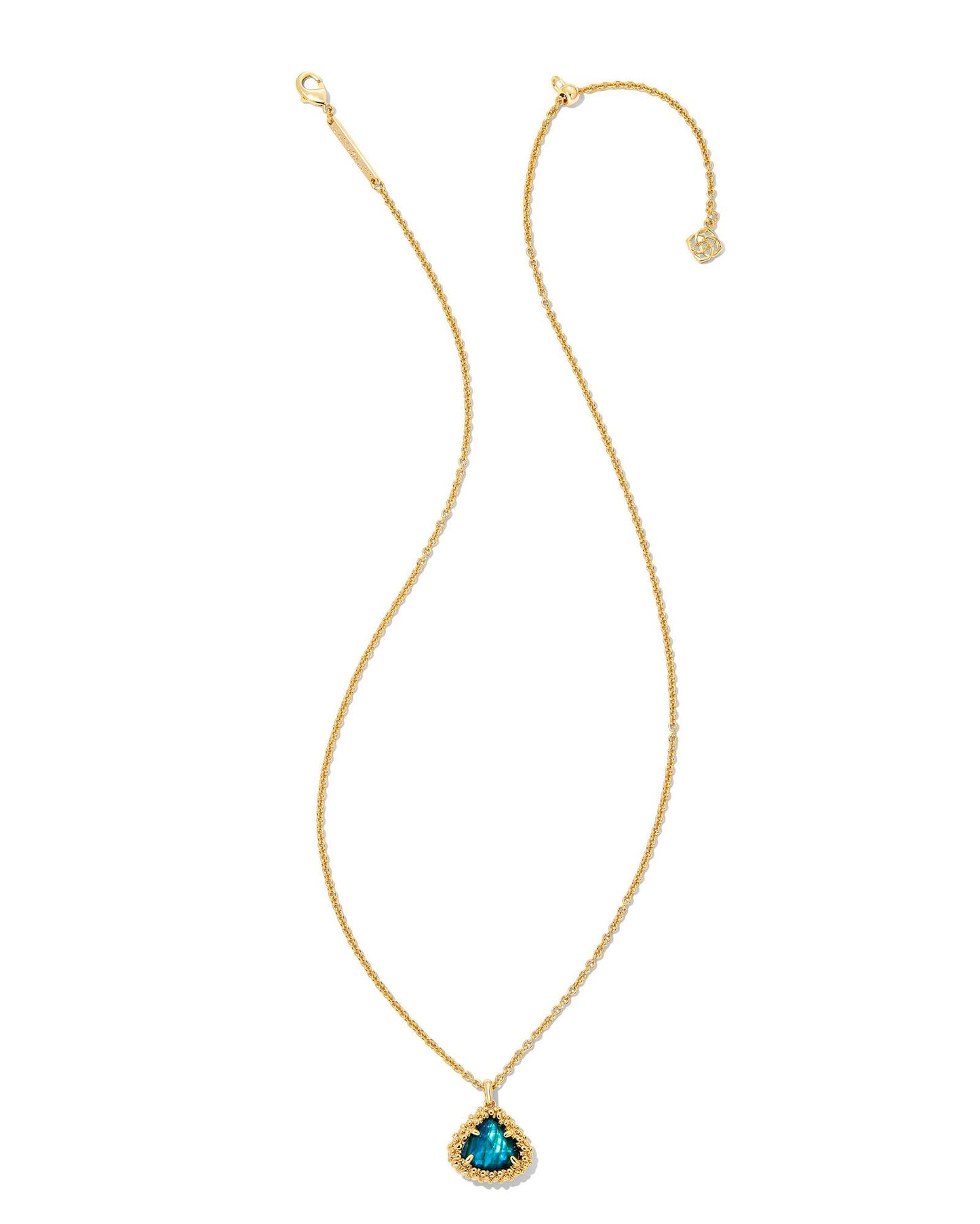 Framed Kendall Necklace | Gold Teal Abalone
