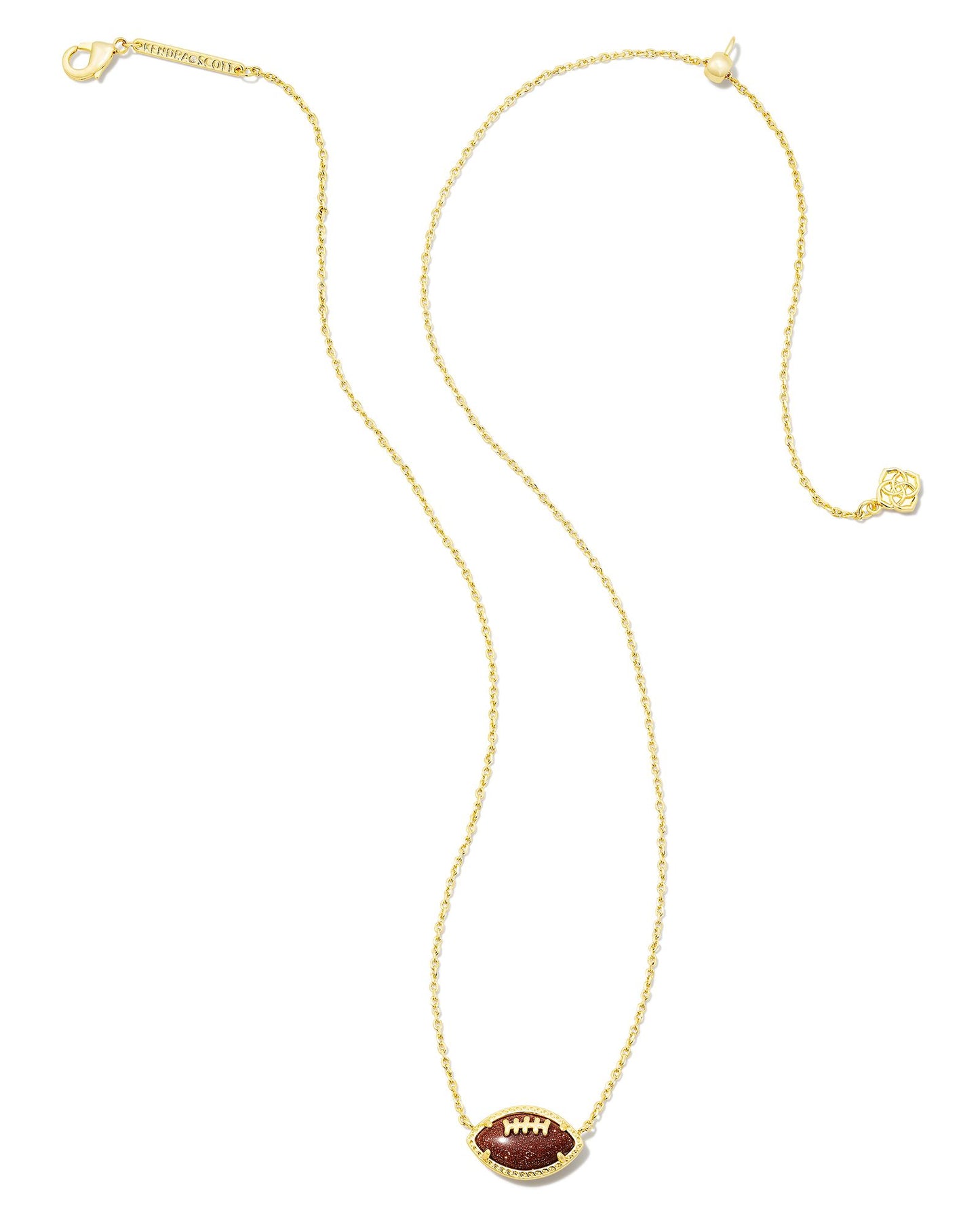 Football Gold Necklace | Orange Goldstone
