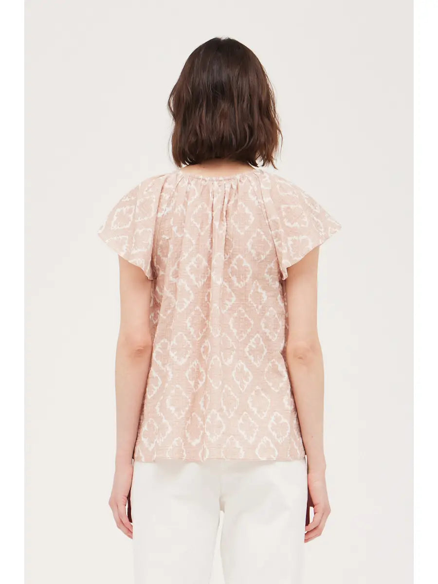 Pink Sand Button Down Blouse