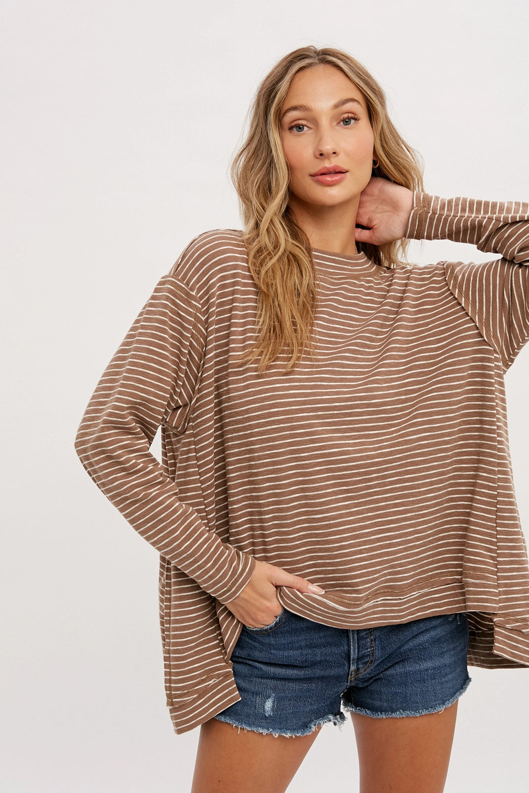 Crewneck Slouchy Stripe Top