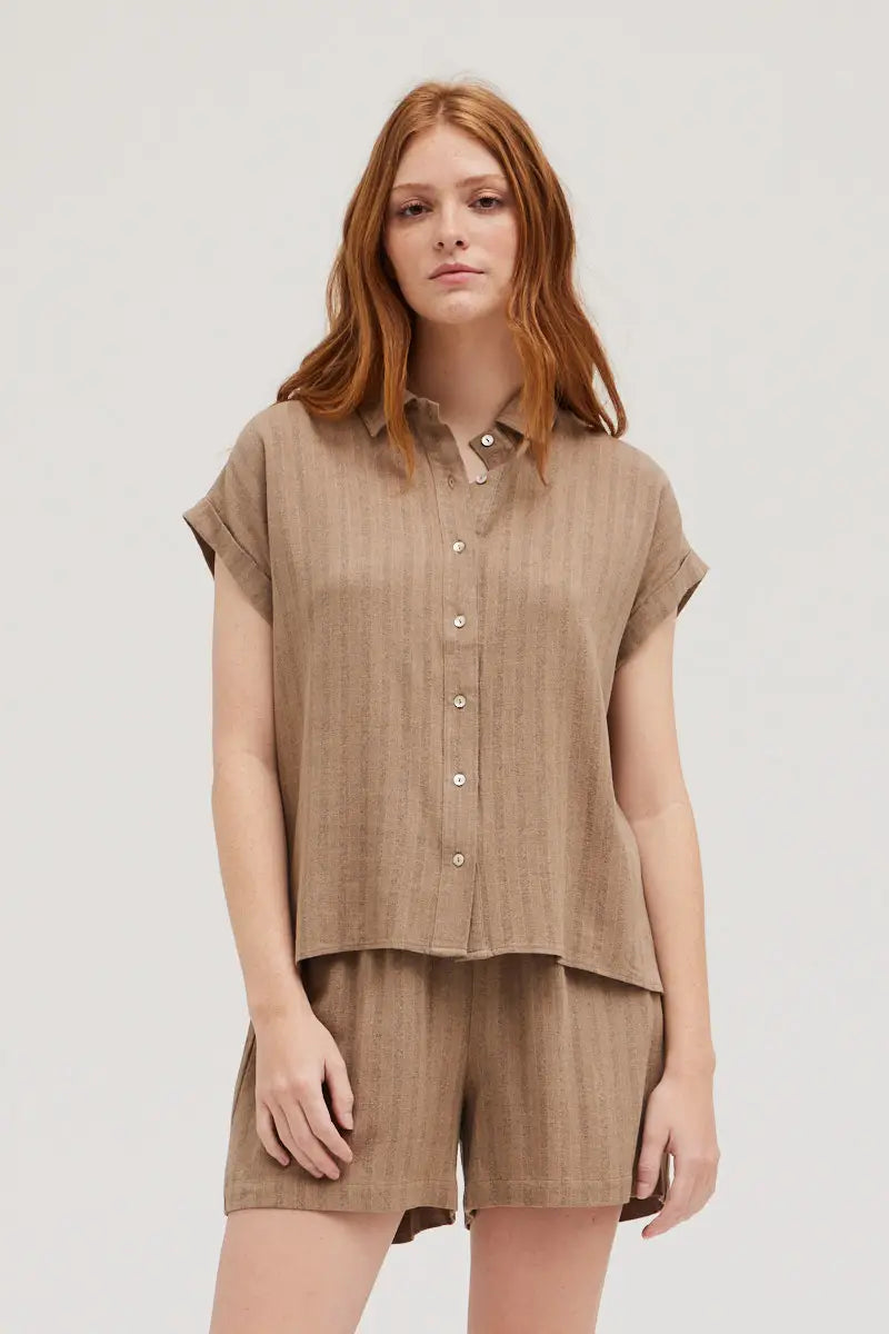 Linen Stripe Shorts