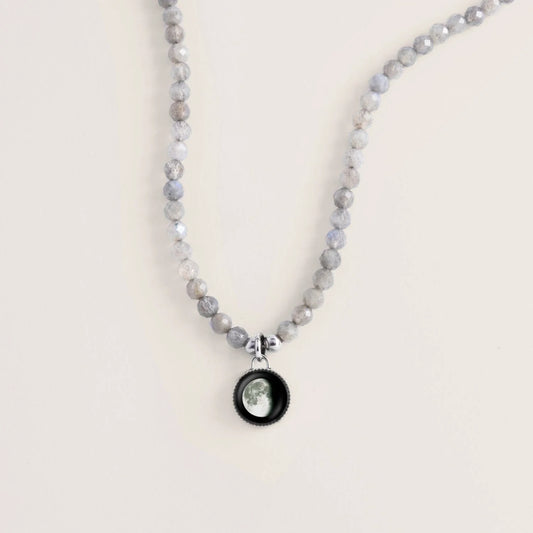 Bhavana Crystal Necklace | Gray Agate
