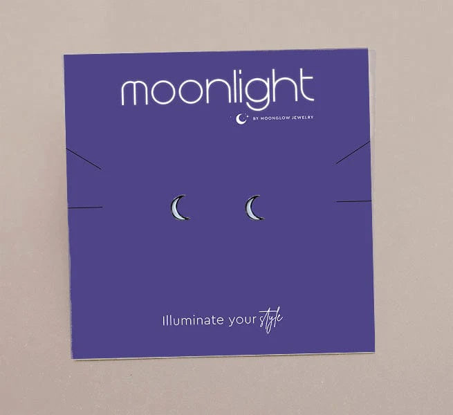 Lumina Luna Crescent Moon Stud Earrings