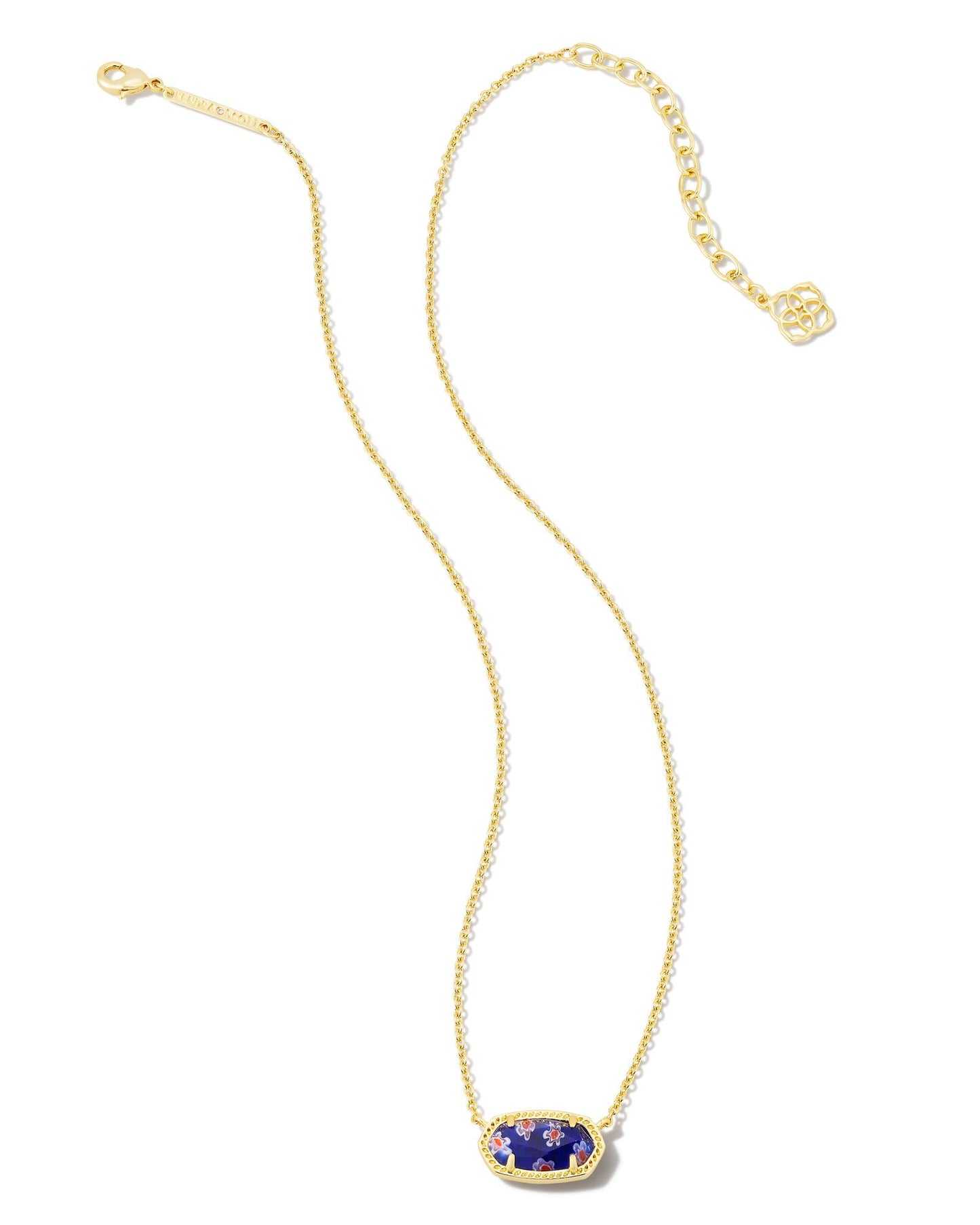 Elisa Necklace | Gold & Cobalt Blue Mosaic