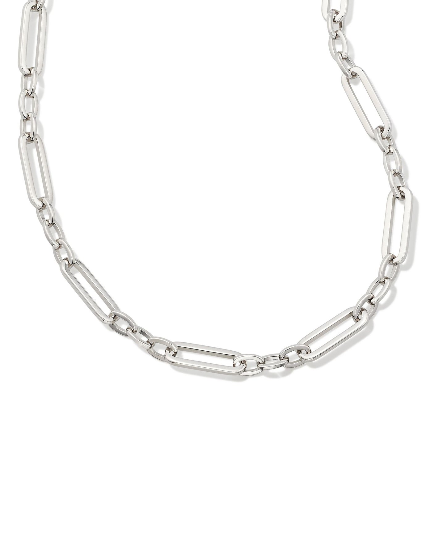 Heather Link and Chain Necklace | Silver