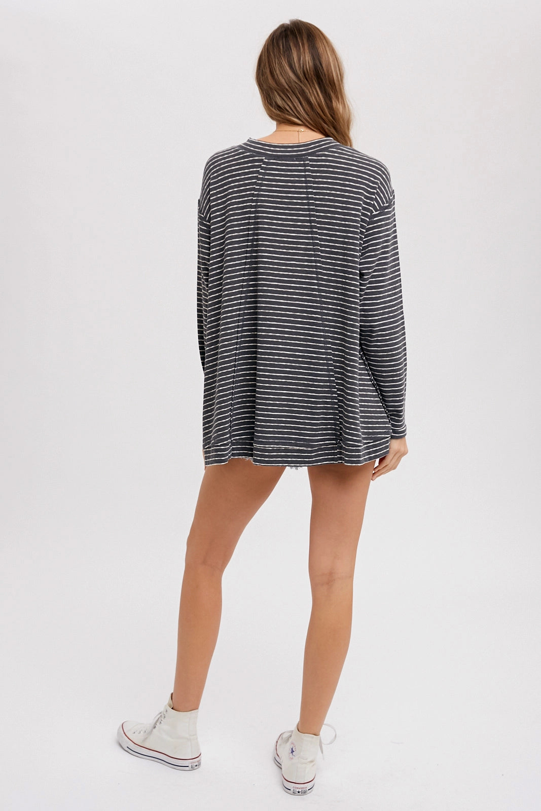 Crewneck Slouchy Stripe Top