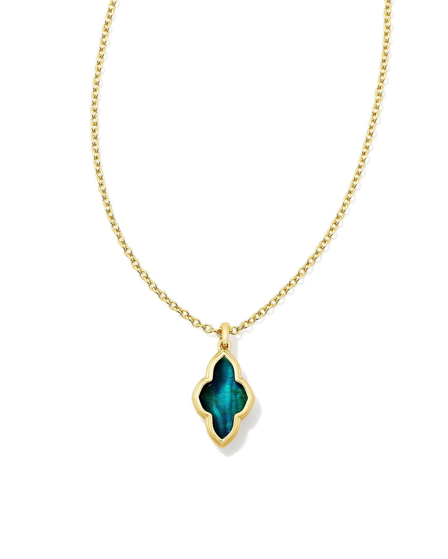 Framed Abbie Necklace | Gold & Teal Tigers Eye