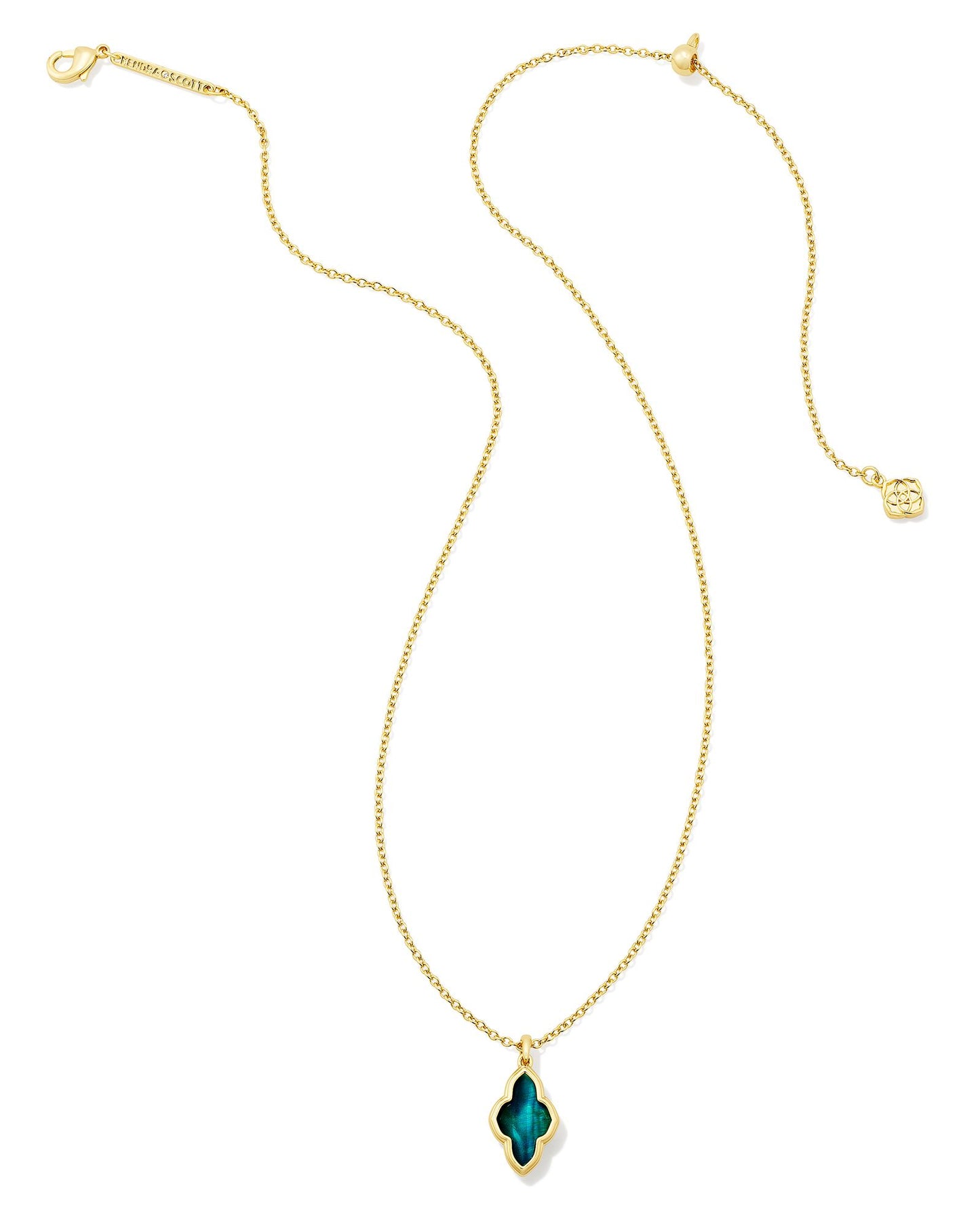 Framed Abbie Necklace | Gold & Teal Tigers Eye