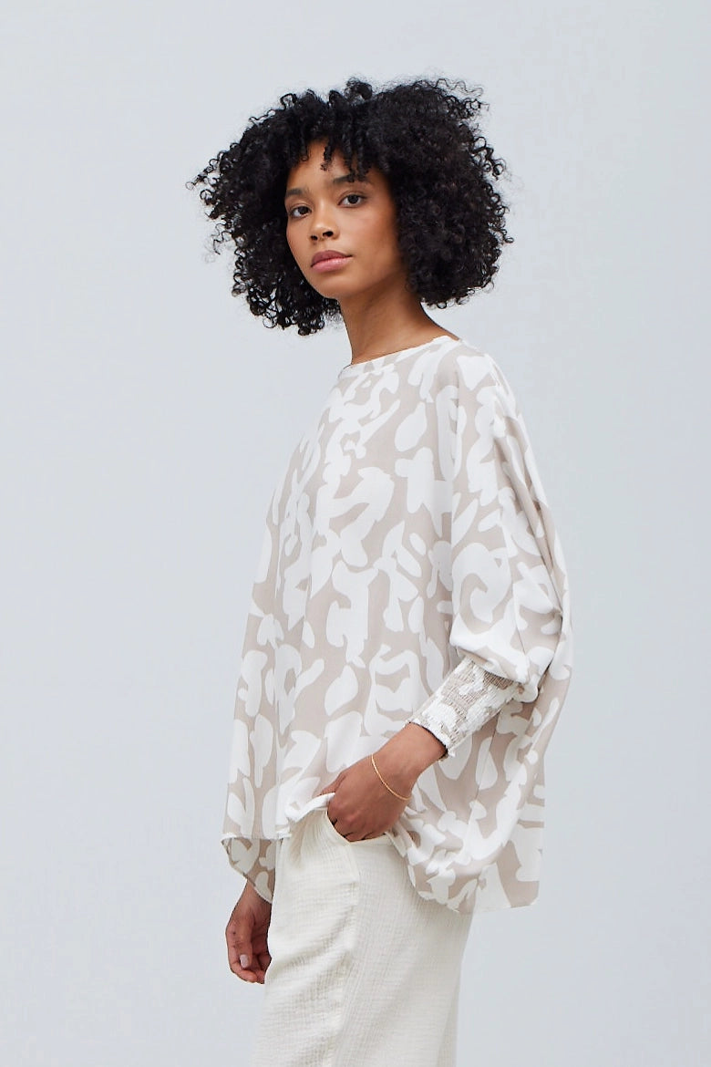 Smocked Sleeve Tent Tee
