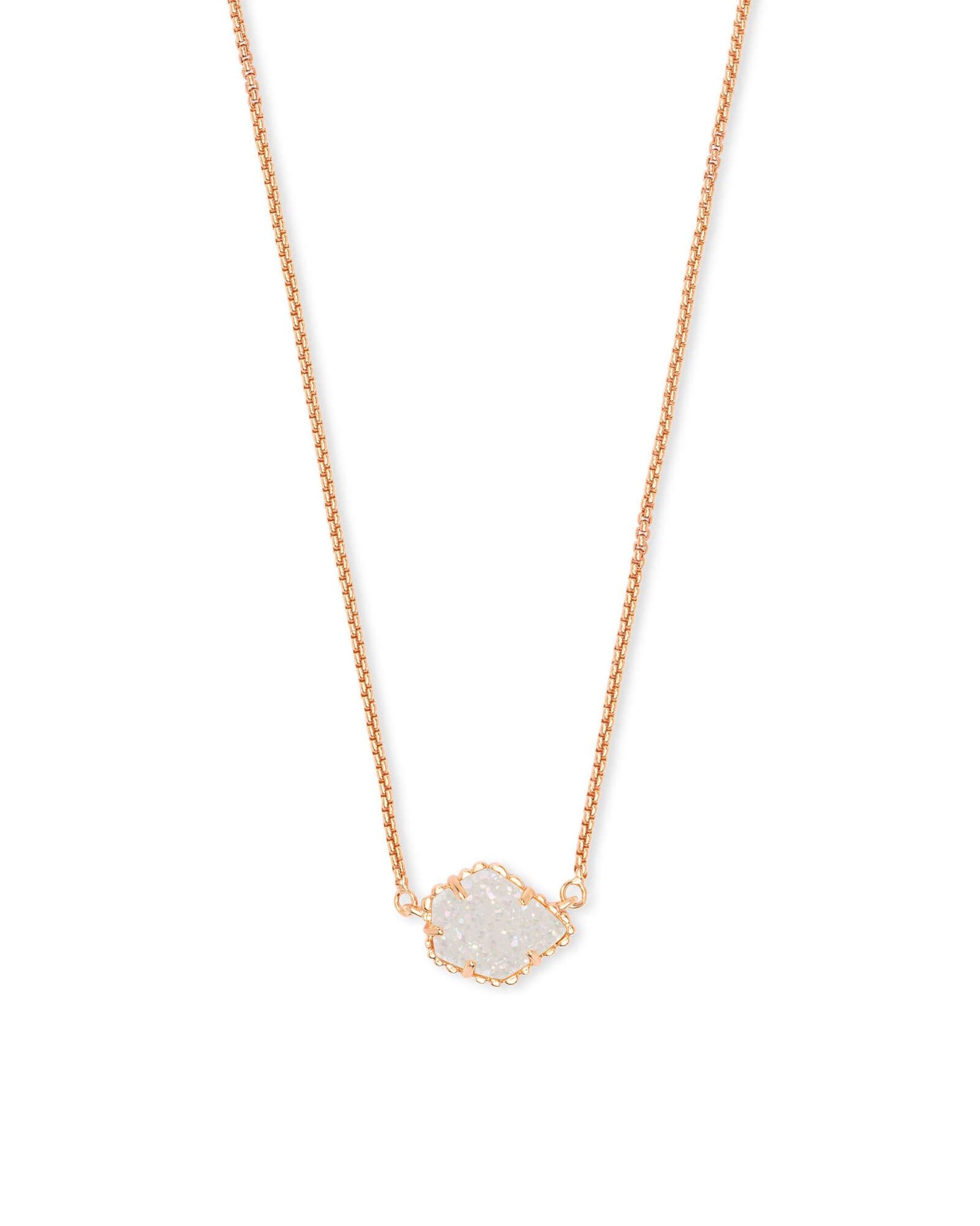 Tess Necklace | Rose GOld & Iridescent Drusy
