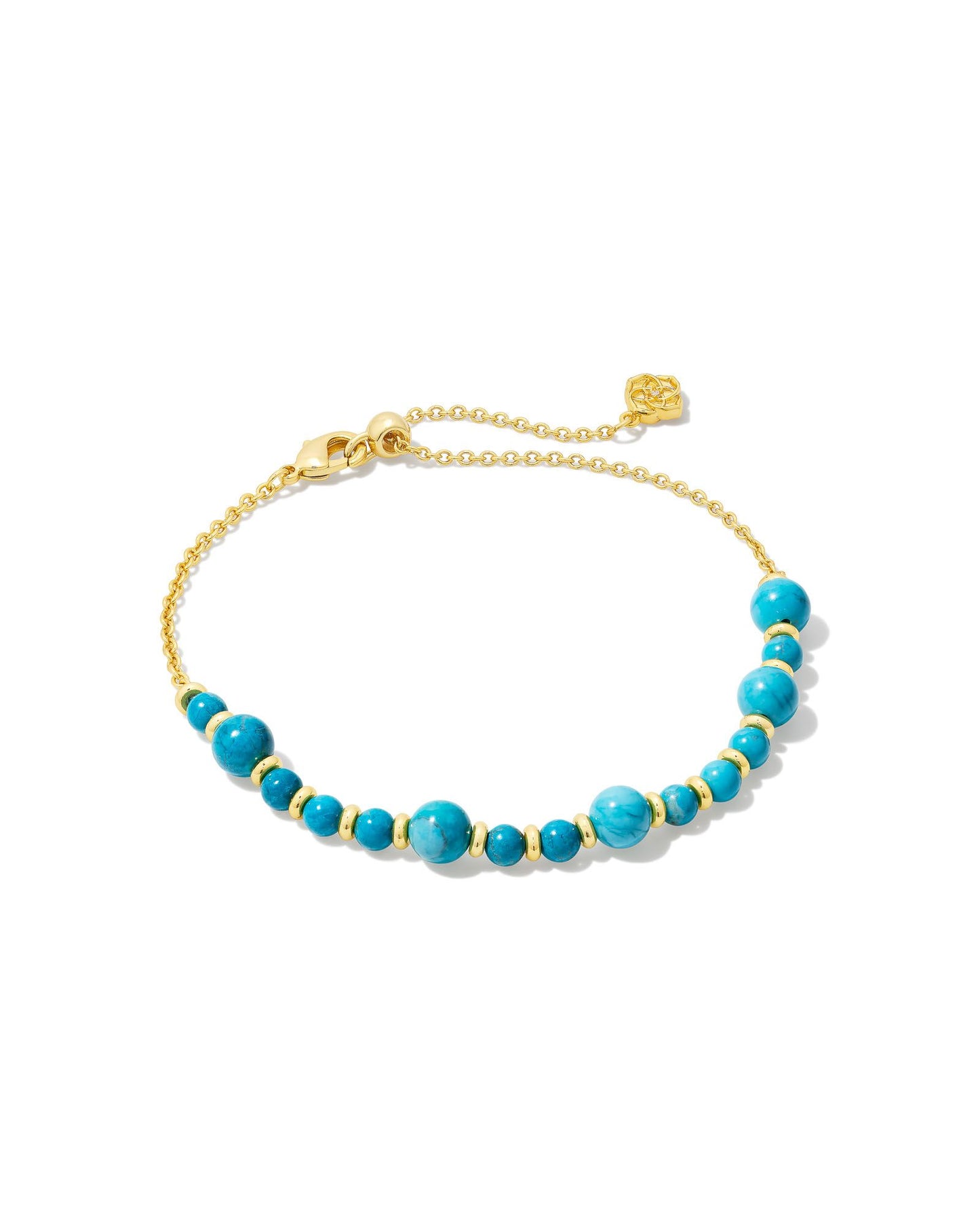Jovie Bead Chain Bracelet | Gold Dark Teal Magnesite