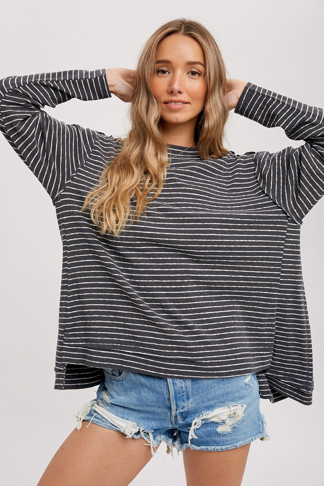 Crewneck Slouchy Stripe Top