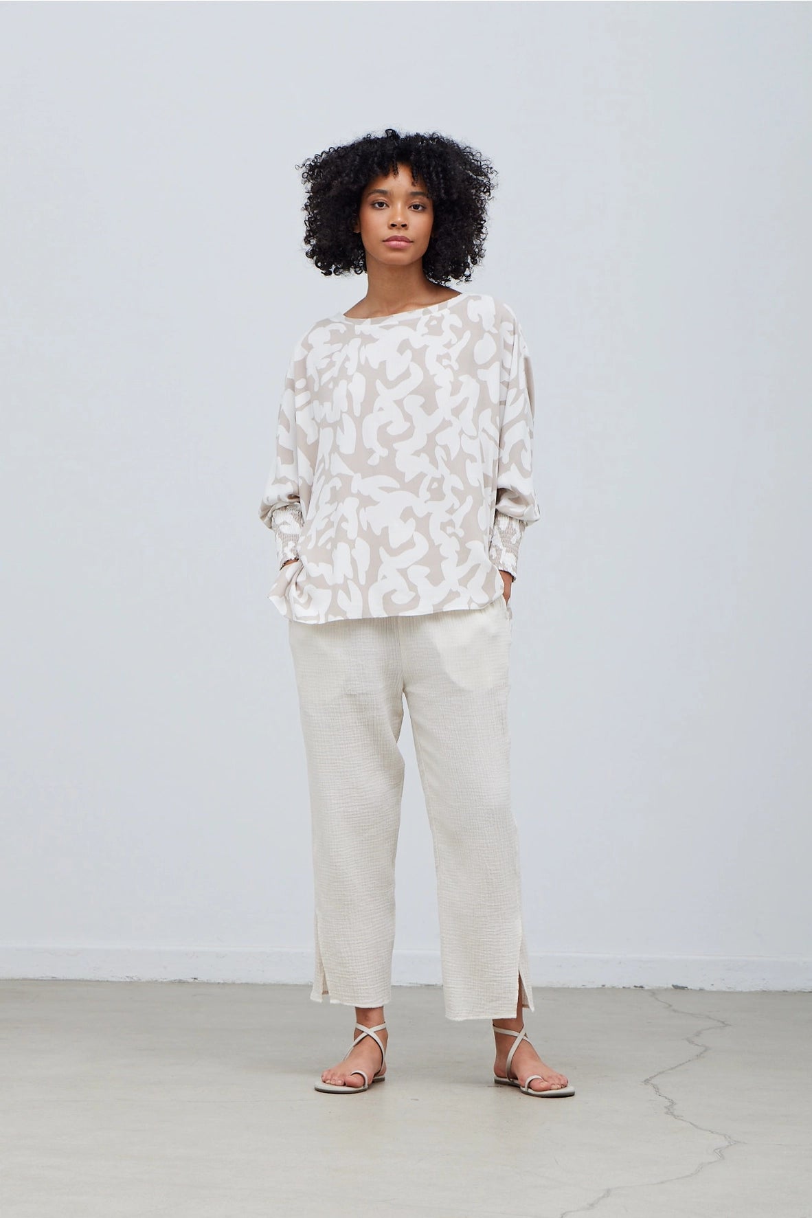 Smocked Sleeve Tent Tee