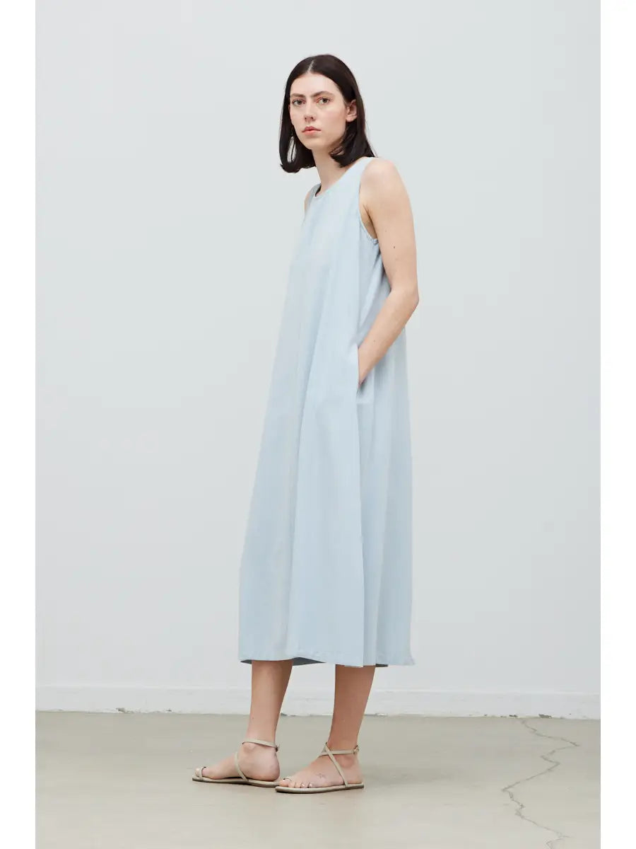 Washed Twill Tie Back Dress