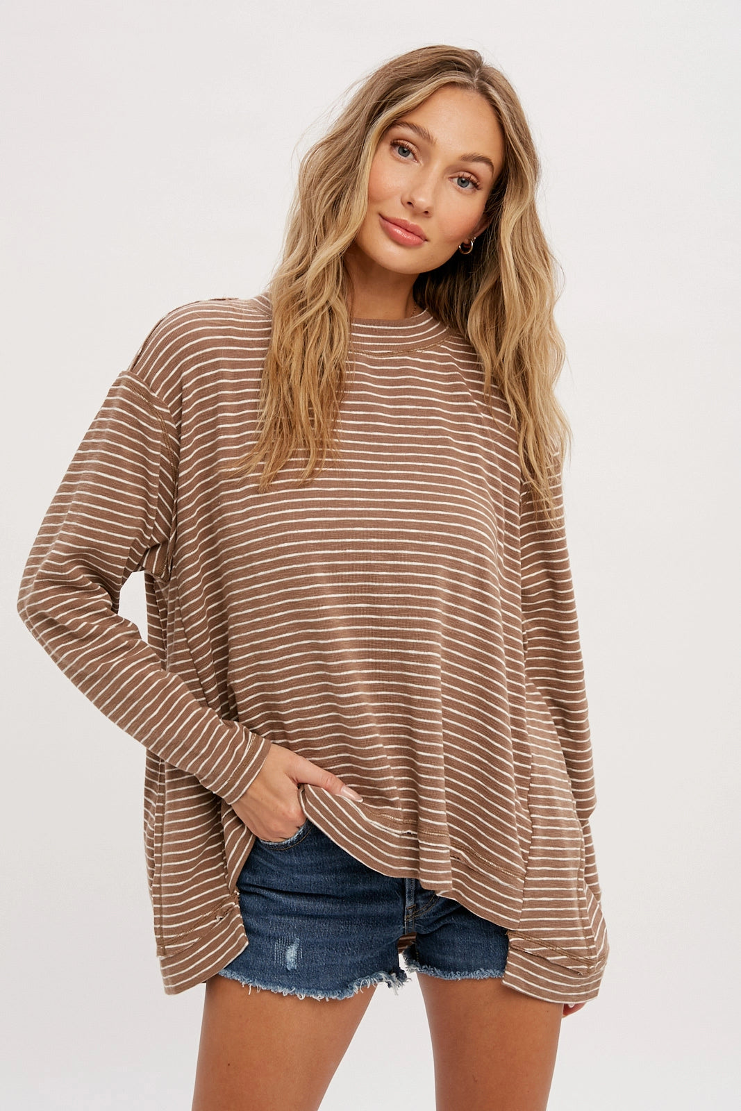 Crewneck Slouchy Stripe Top
