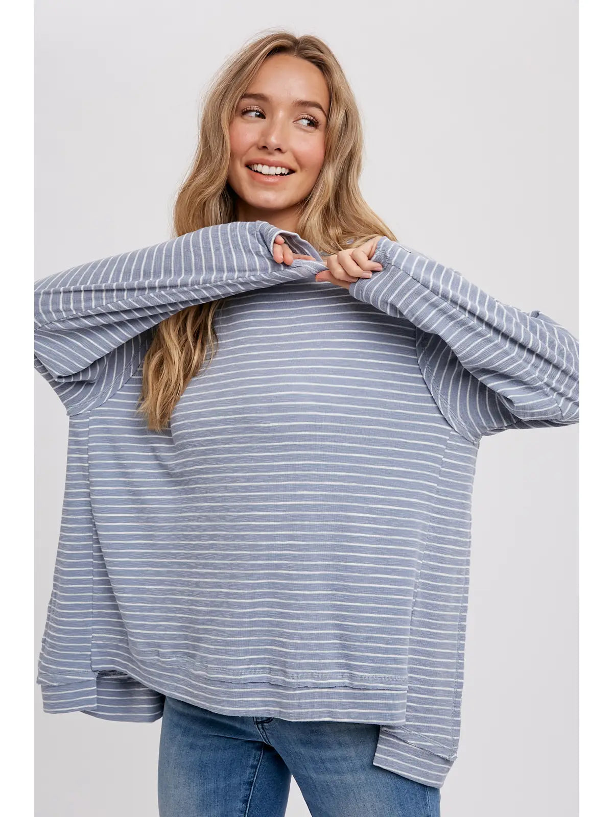 Crewneck Slouchy Stripe Top