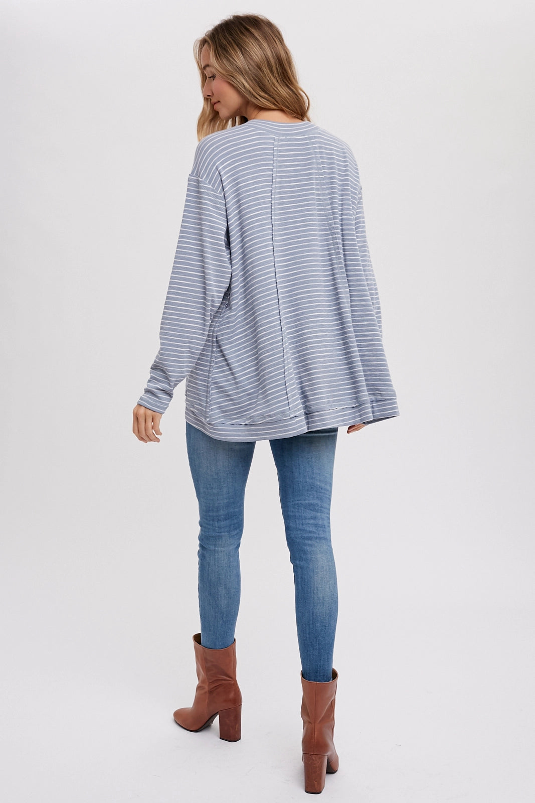Crewneck Slouchy Stripe Top