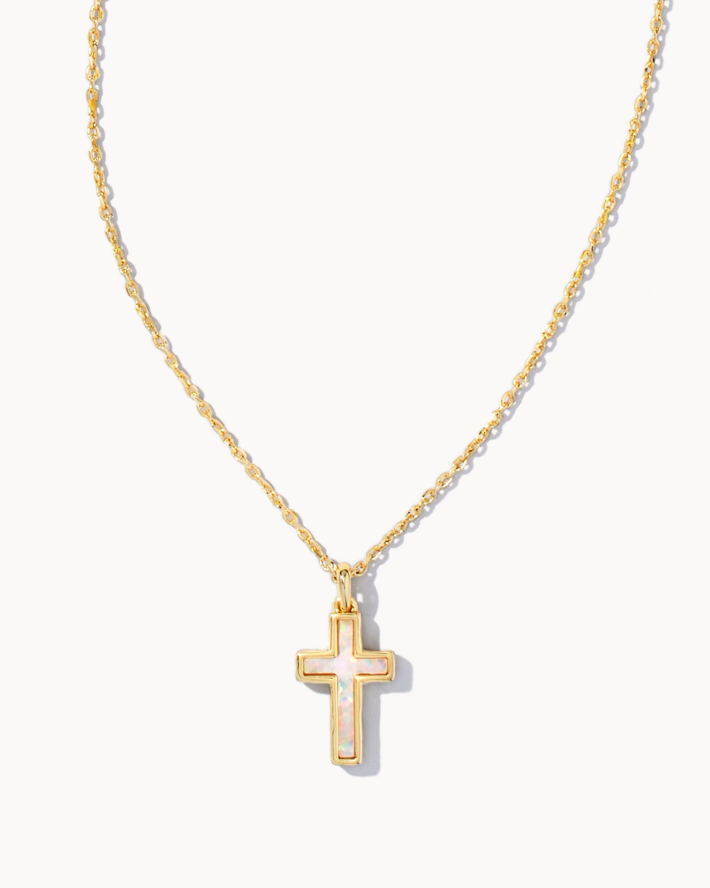 Cross Necklace | Gold & Opal