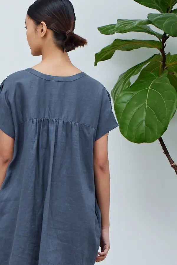 Boxy Linen Mini Dress