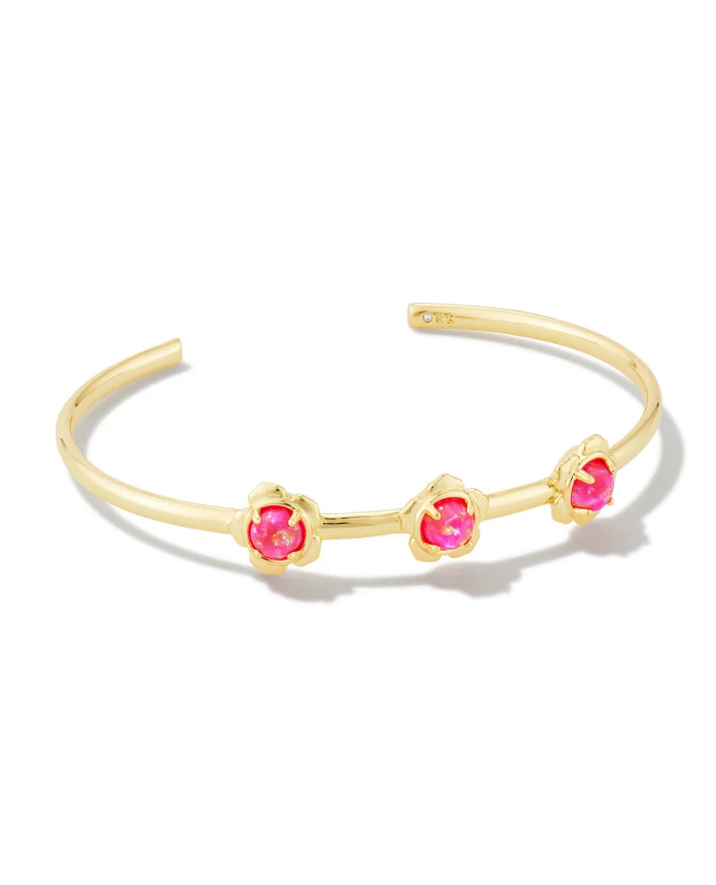 Susie Cuff Bracelet | Gold & Hot Pink Opal