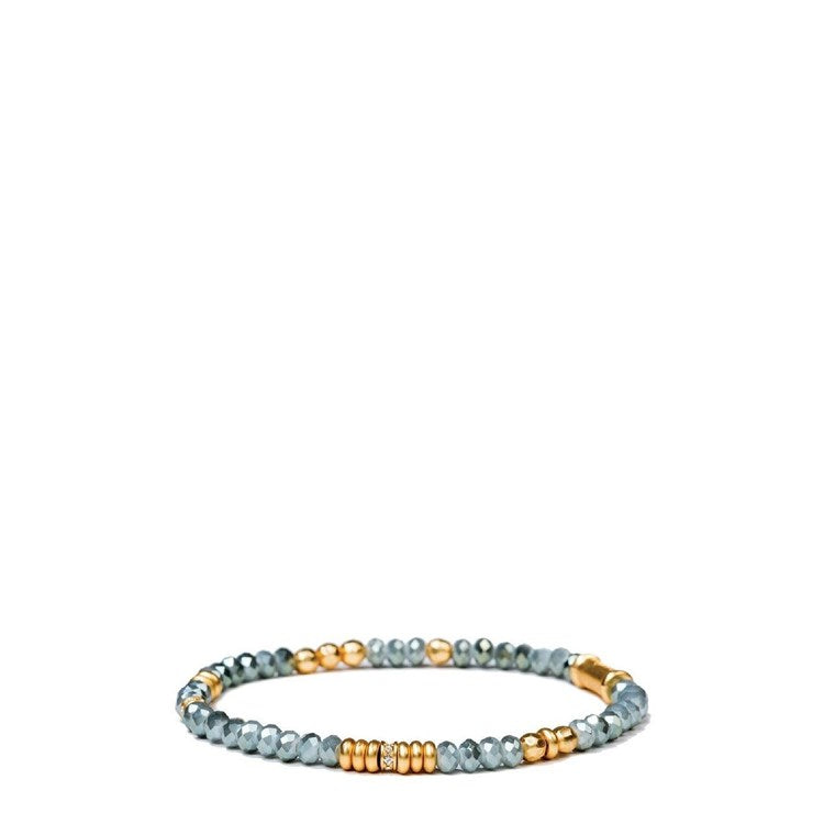 4mm Stretch Bracelet | Grey Blue