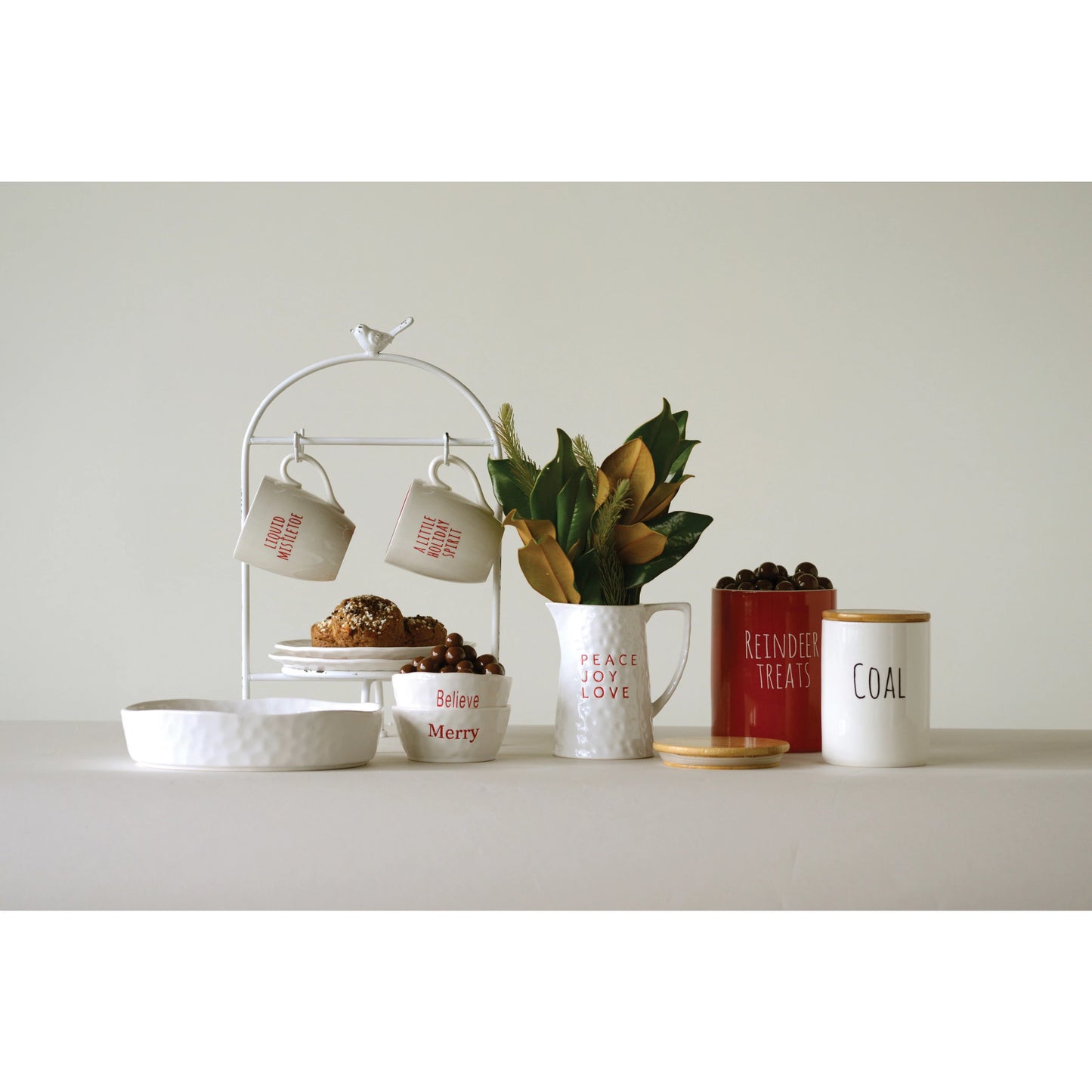 Stoneware Mug with Christmas Phrase