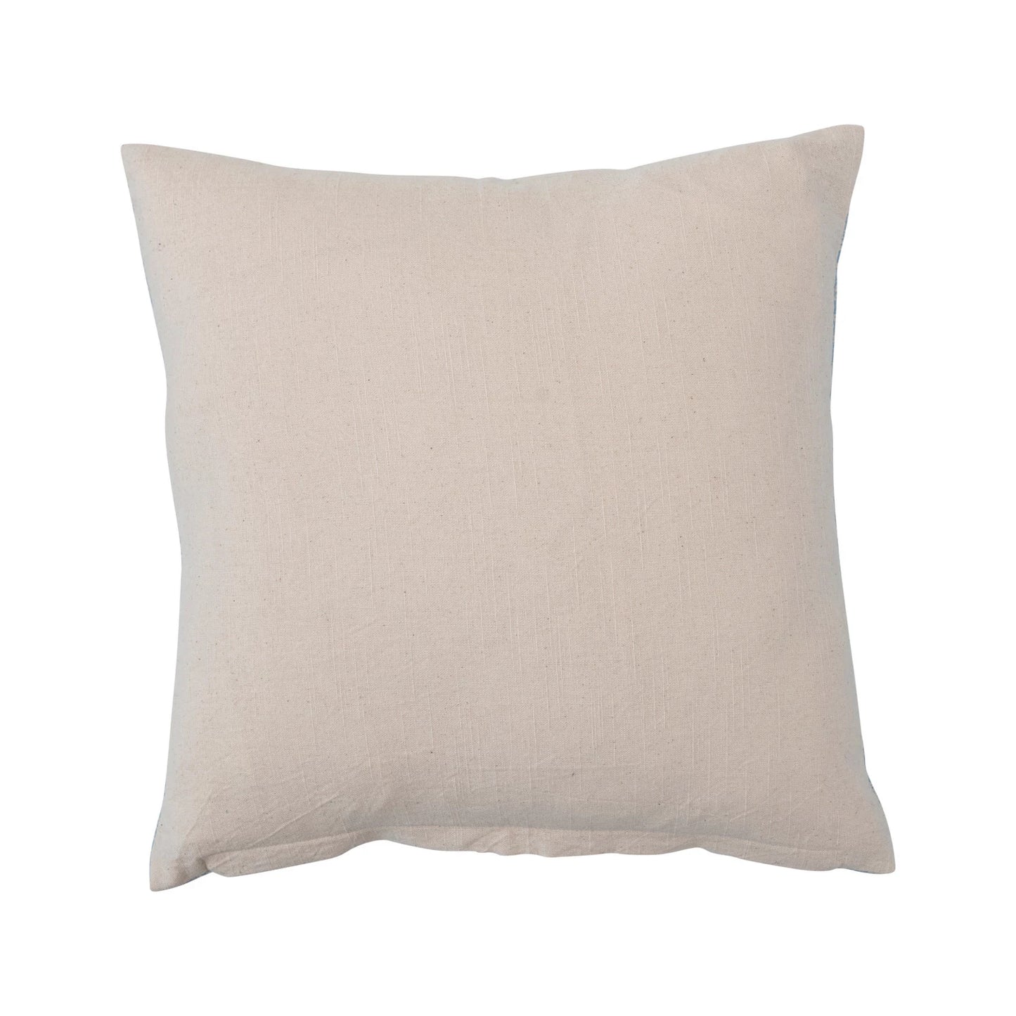 Square Cotton Printed Slub Pillow w/ Mistletoe