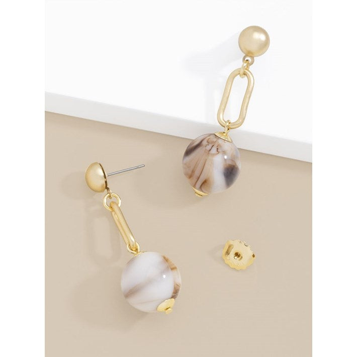 Marbled Resin Bead Link Drop Earring