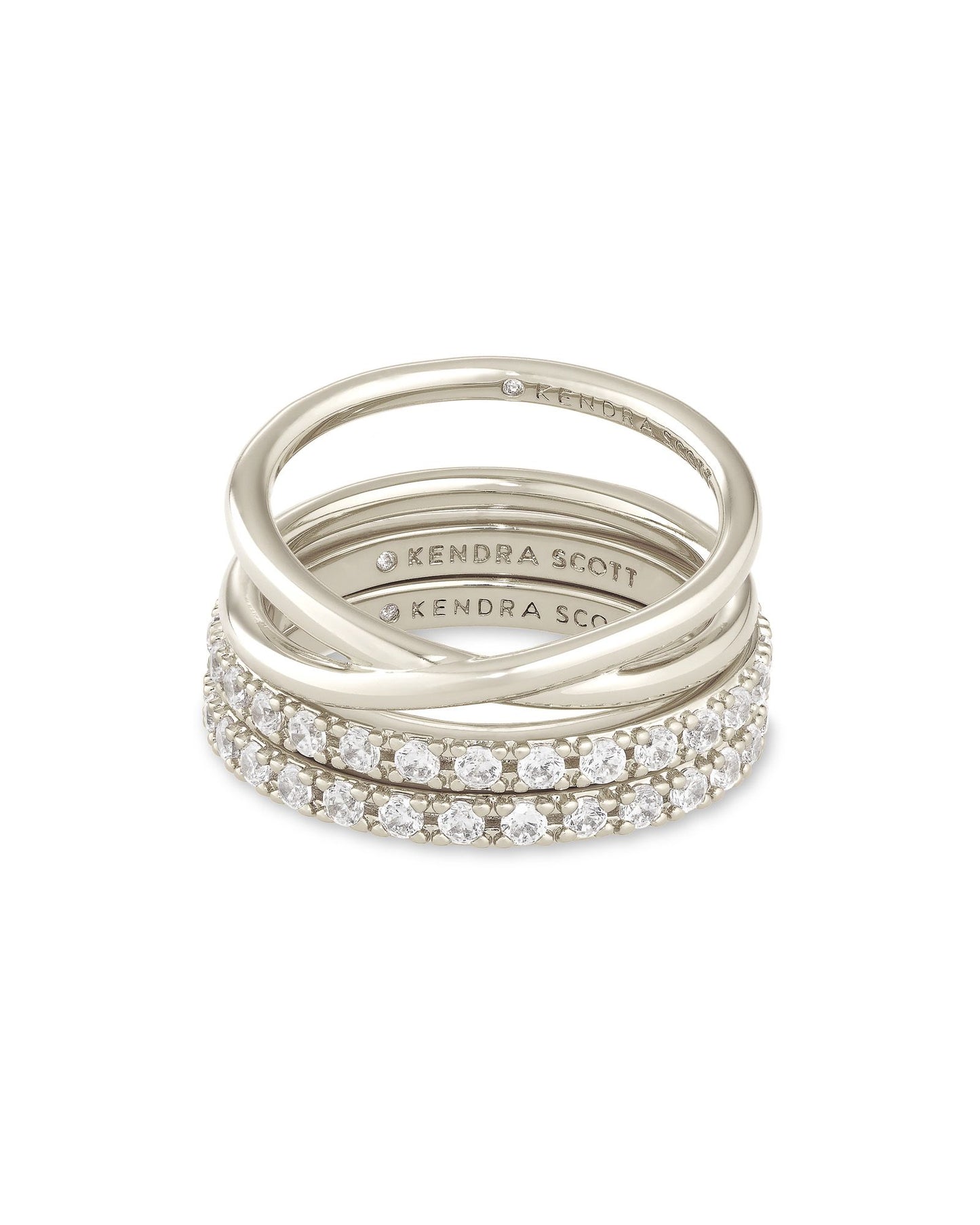 Livy Ring Set Of 3 In Silver