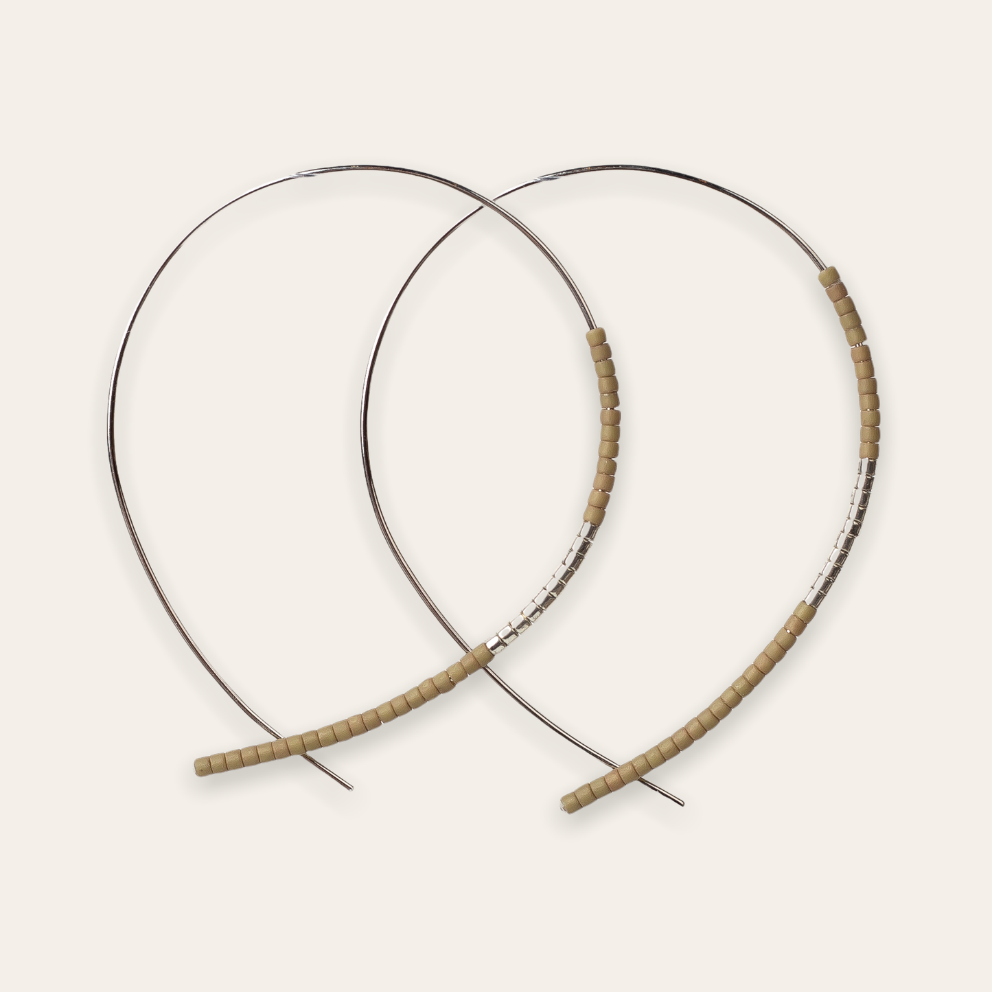 Norah Earrings | Silver & Matte Olive
