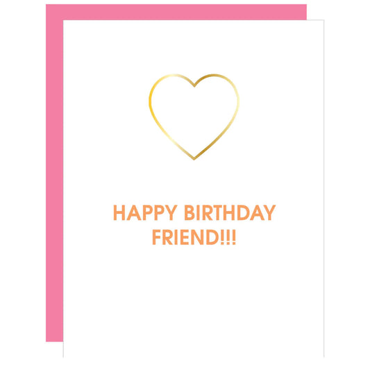 Happy Birthday Friend Paper Clip Letterpress Card