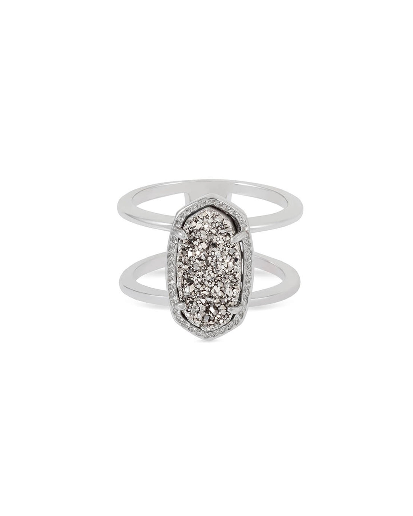 Elyse Ring In Silver Platinum Drusy
