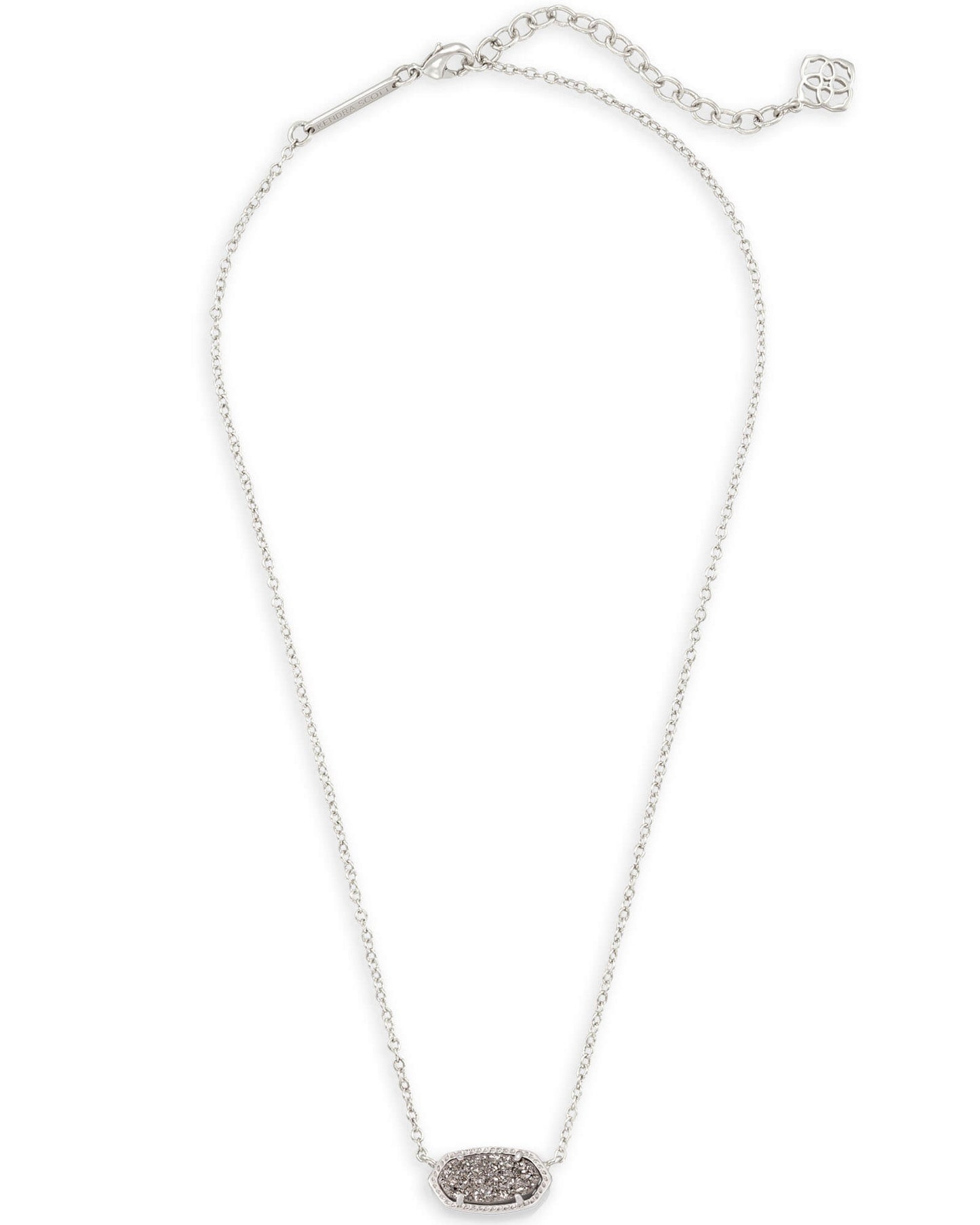 Elisa Pendant Necklace In Silver Platinum Drusy