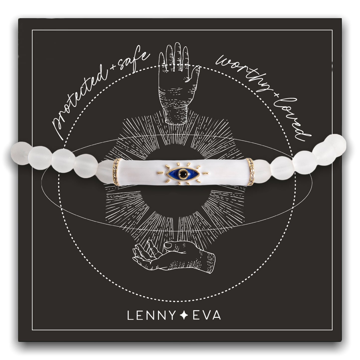 Celestial Bracelet | Evil Eye Bar White