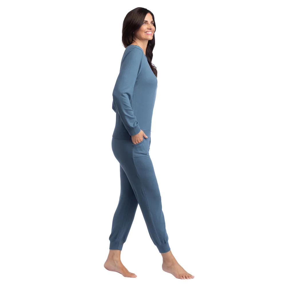 Dream Jersey Wide Crew Neck Lounge Set | Spring Lake