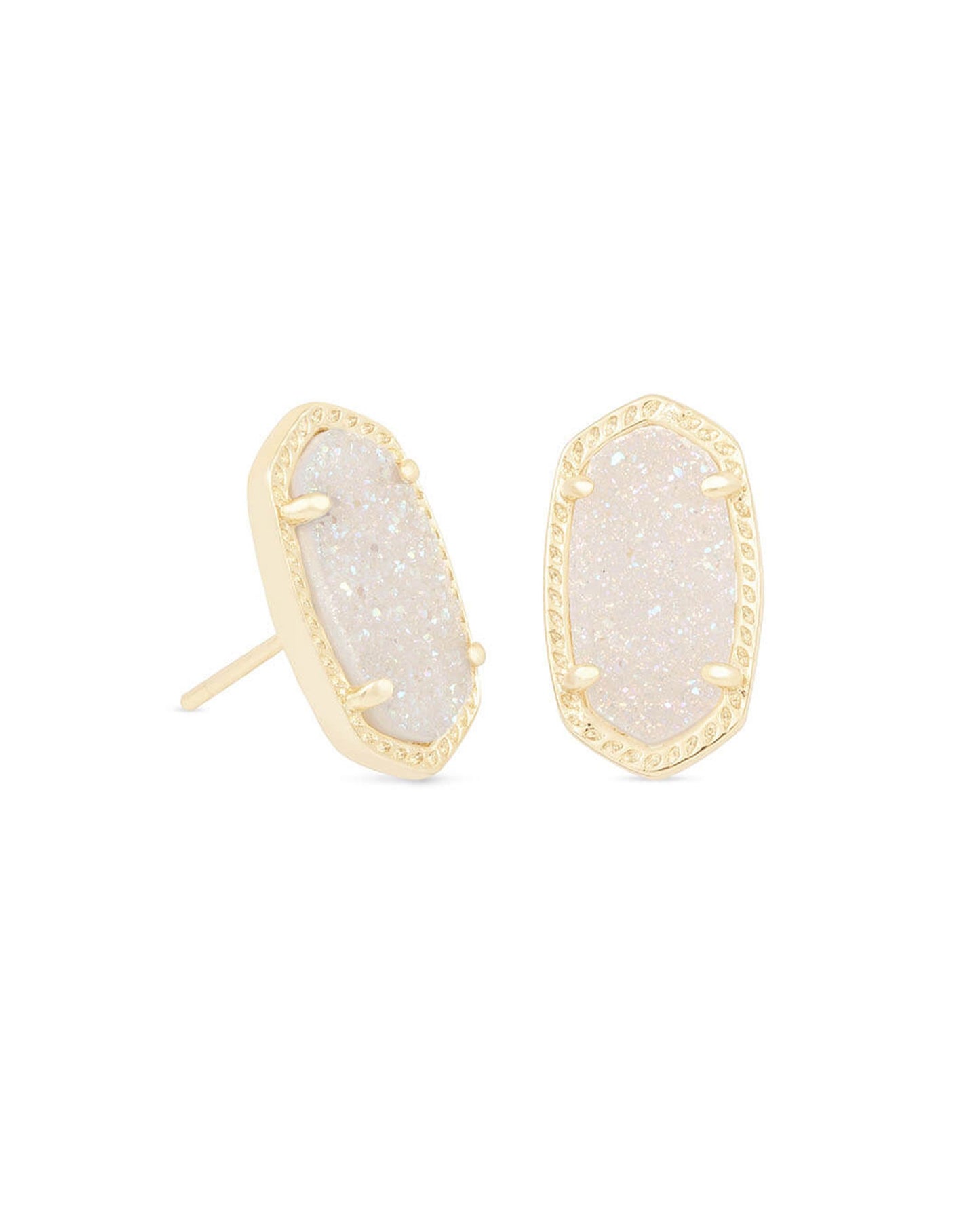 Ellie Gold Earrings In Iridescent Drusy