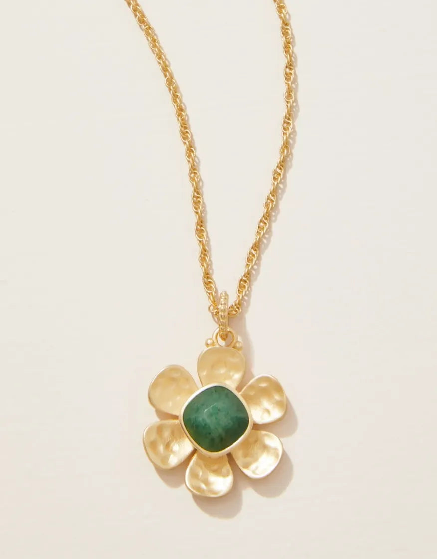 Primrose Necklace 36" Green Aventurine