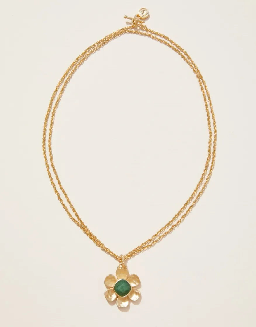 Primrose Necklace 36" Green Aventurine