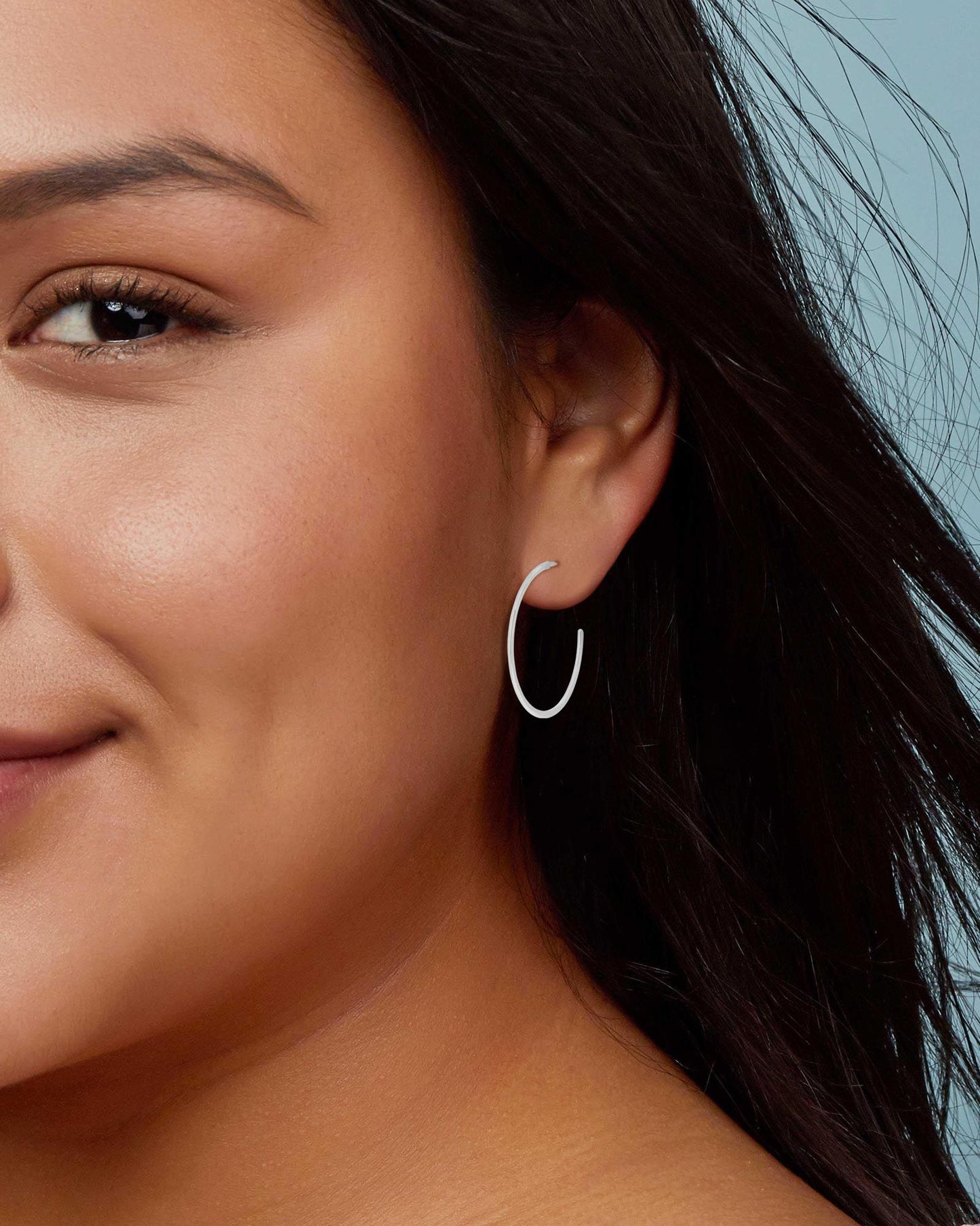 Keeley Hoop Earrings In Sterling Silver