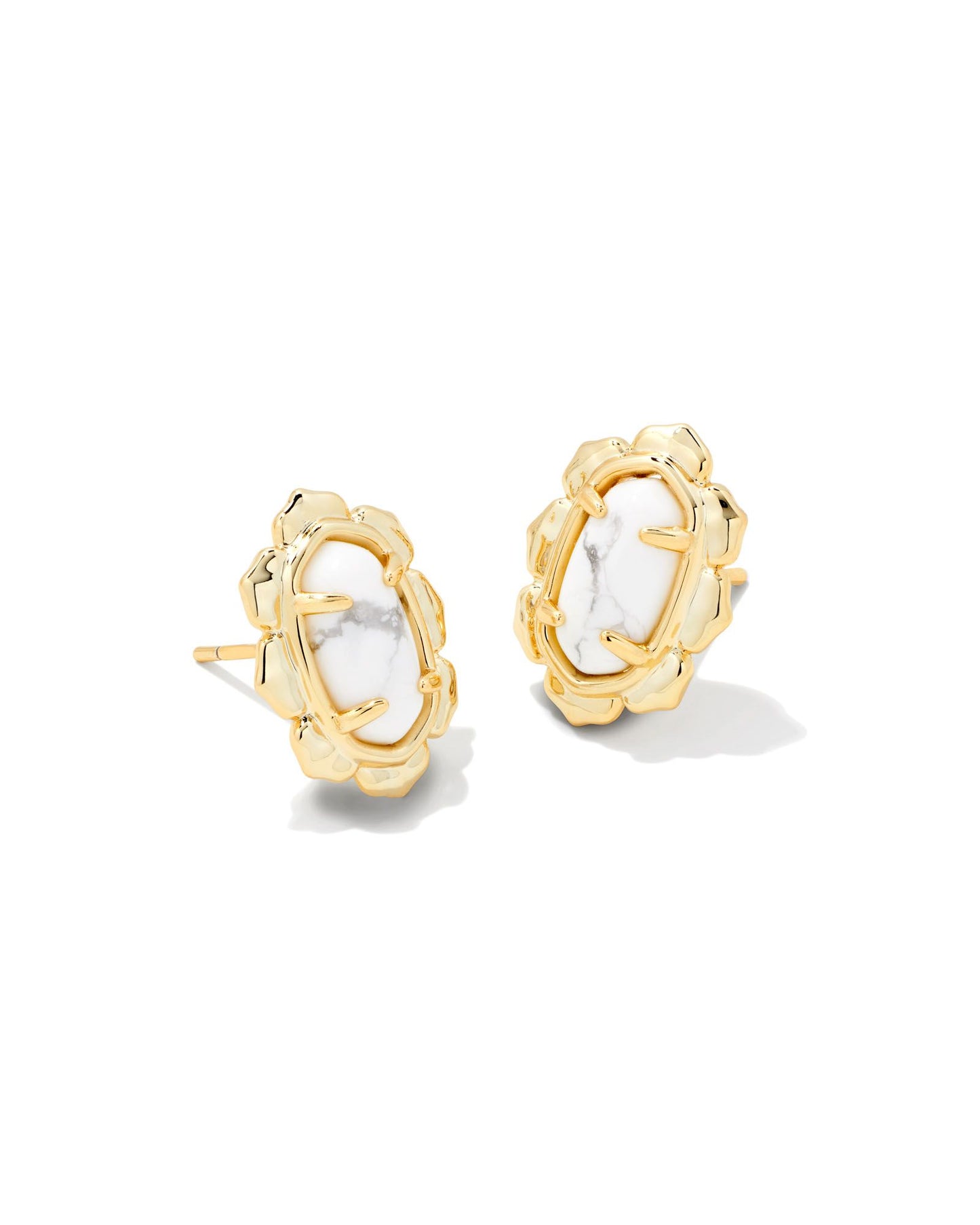 Piper Stud Earrings | White Howlite