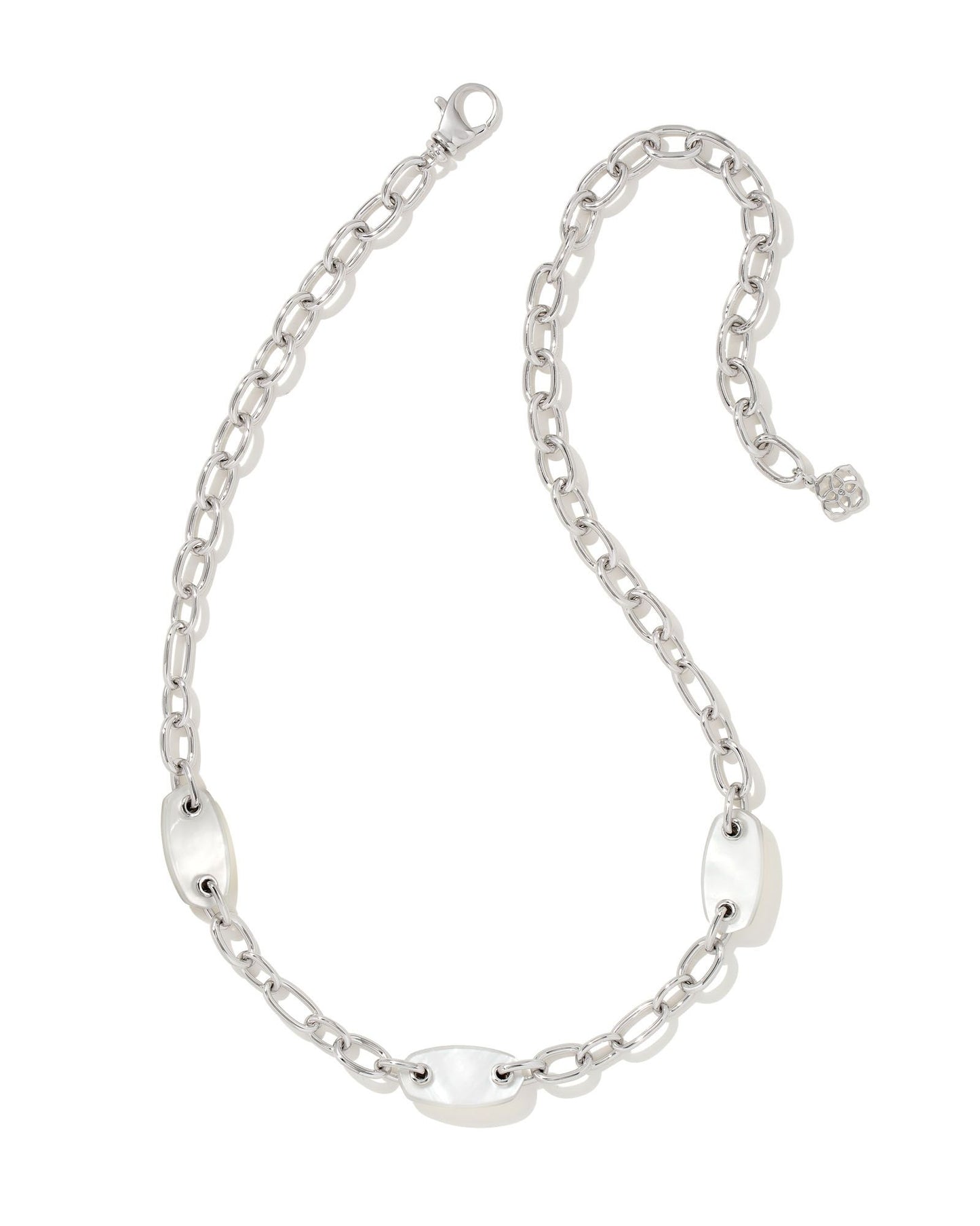 Ashlyn Chain Necklace In Silver & Ivory Mother-Of-Pearl