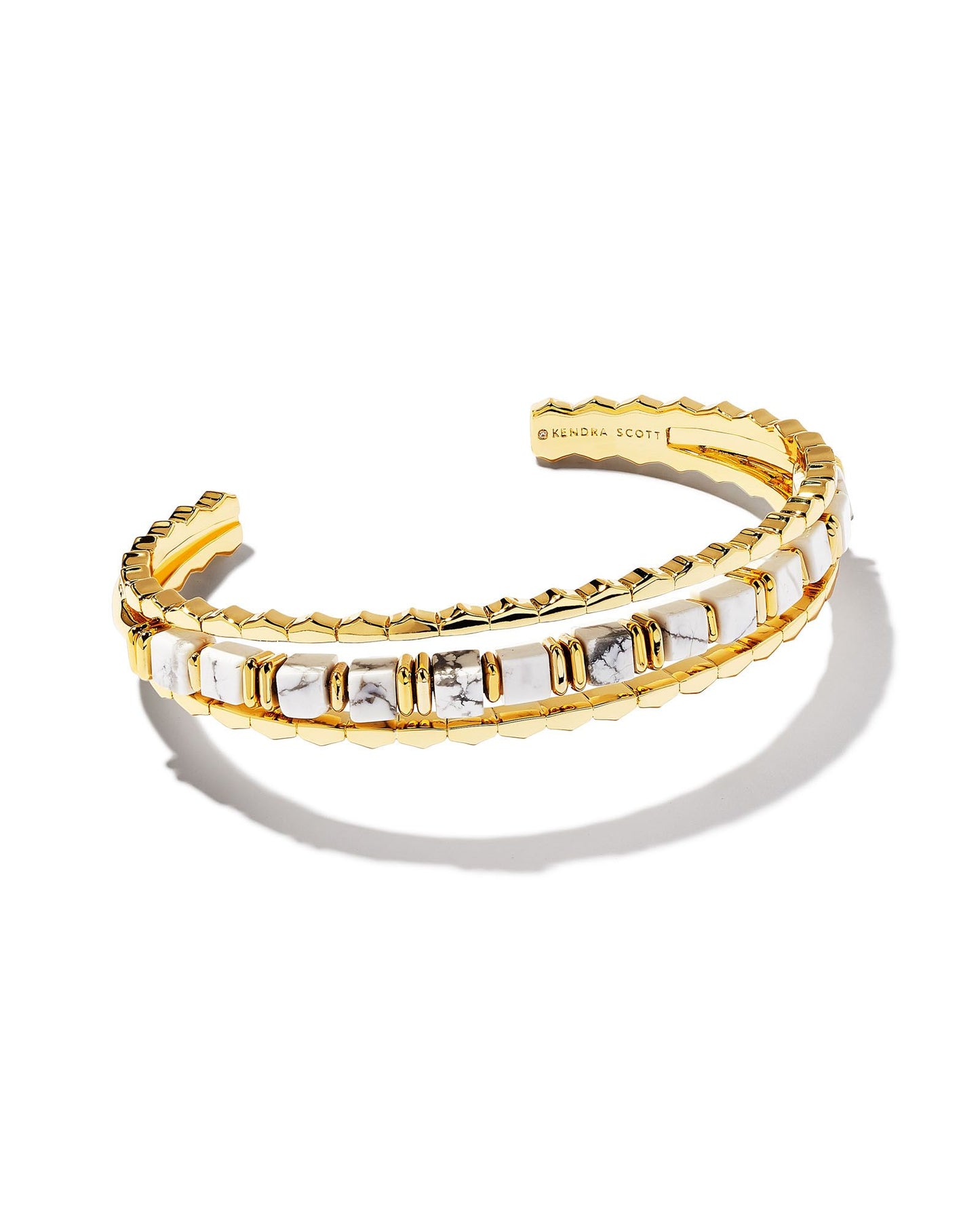 Ember Triple Cuff | Gold & White Howlite