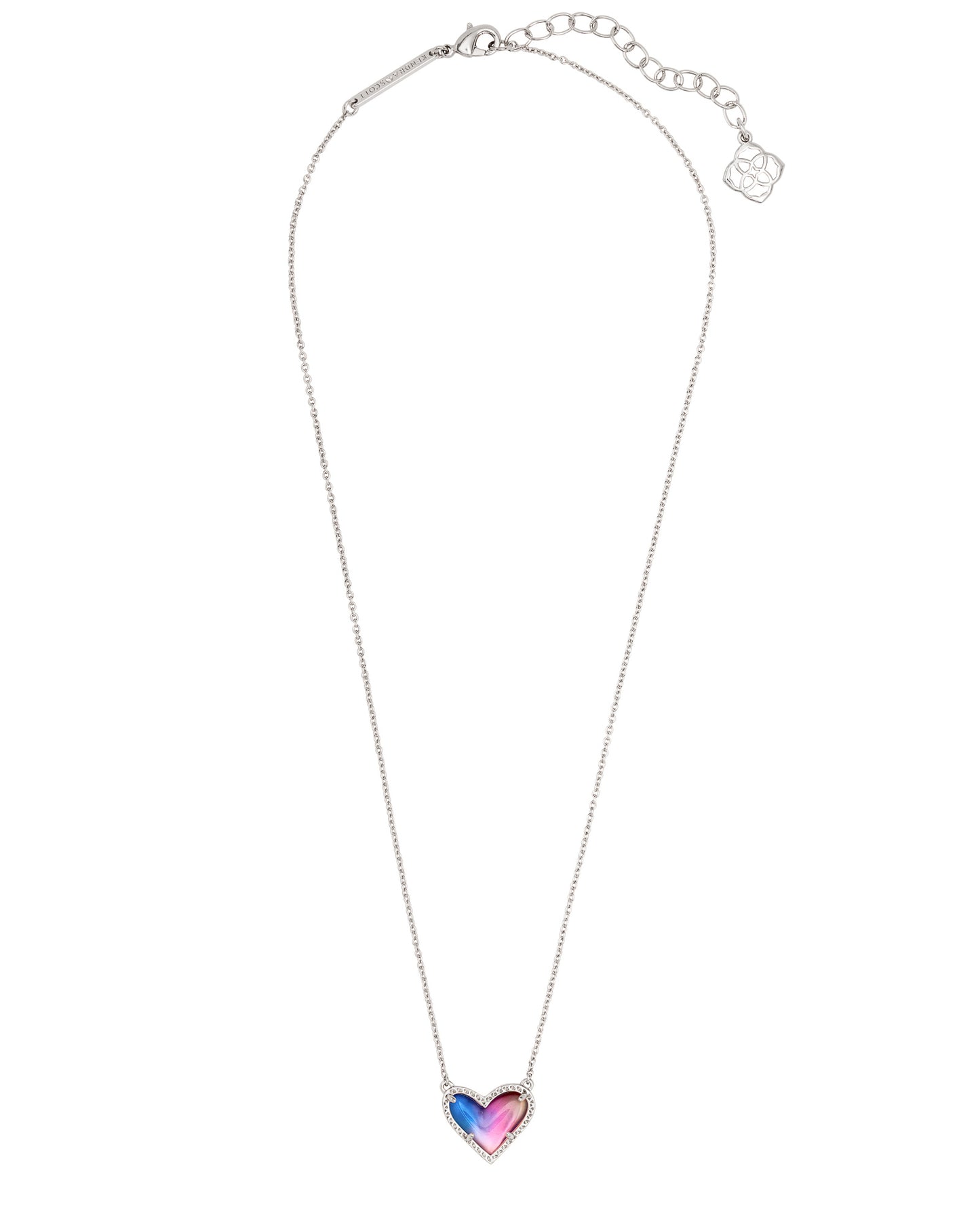 Ari Heart Necklace | Silver & Watercolor Illusion