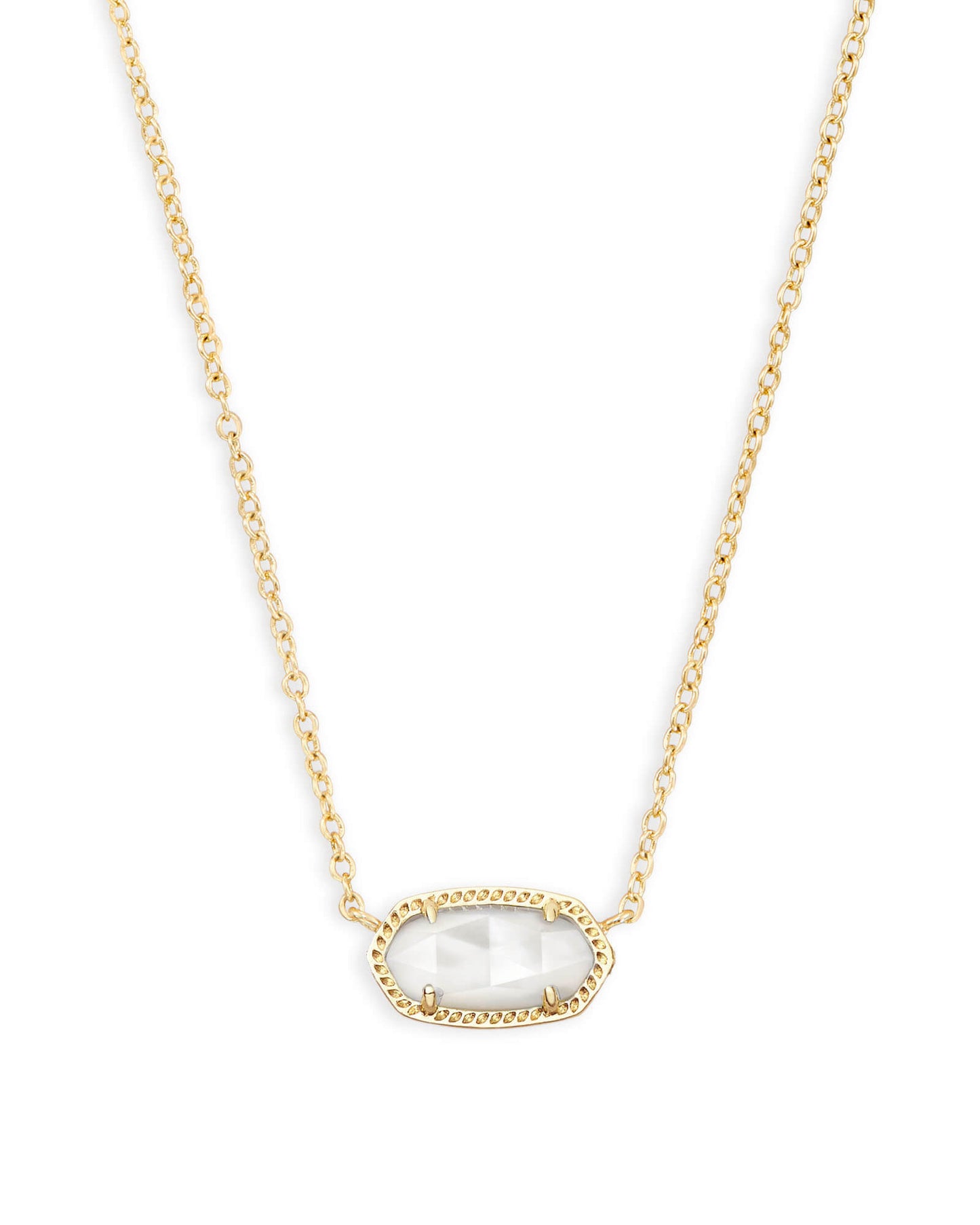Elisa Pendant Necklace In Gold & Ivory Mother-of-Pearl