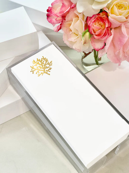 Coral Buck Gold Foil Notepad